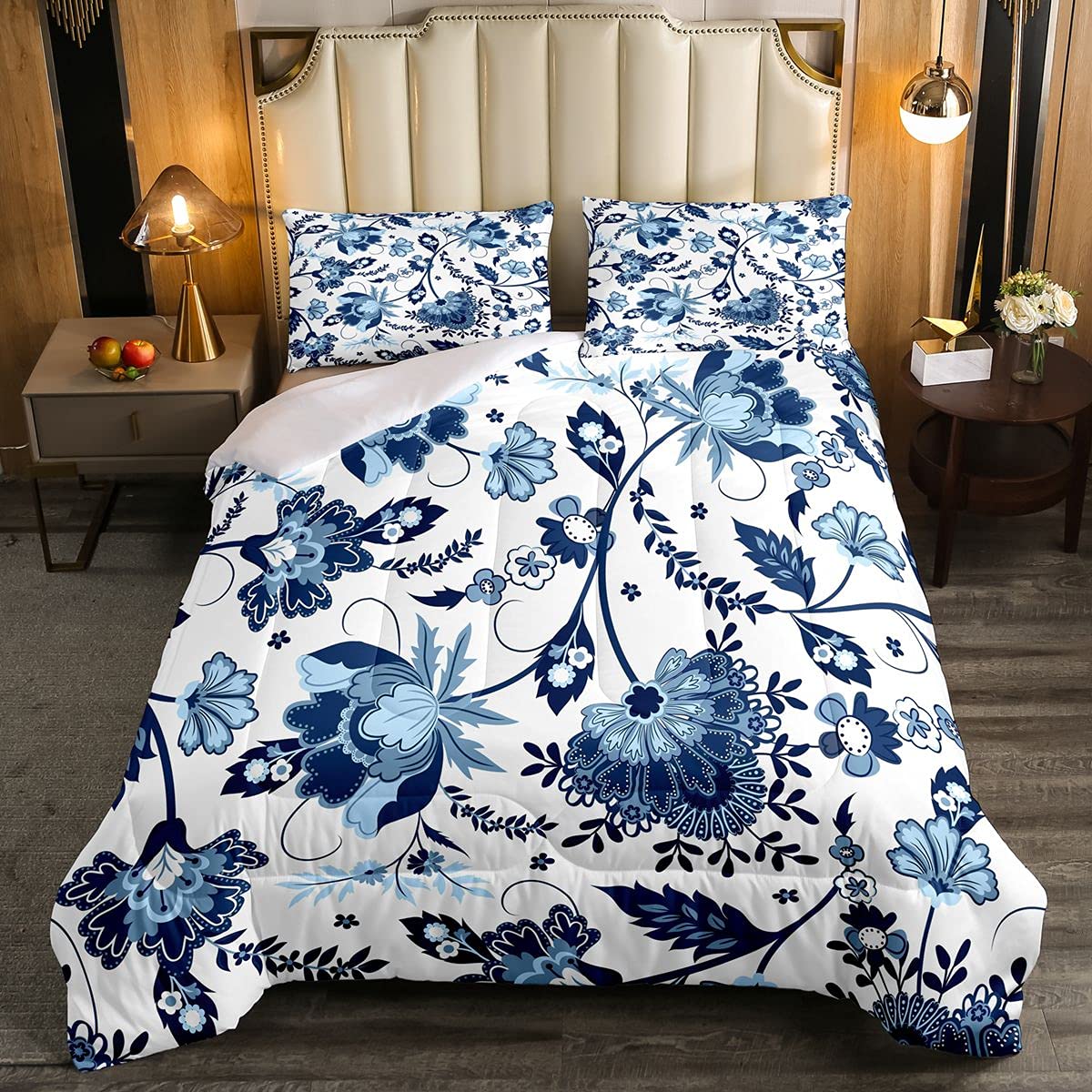 Bohemian Floral Paisley Comforter Set for Kids & Teens - Soft Botanical Duvet Cover with Exotic Boho Flowers - Full Size Bedding for Girls Room Decor - Perfect for Nursery, Teen Bedroom & Boho Chic Home Decor