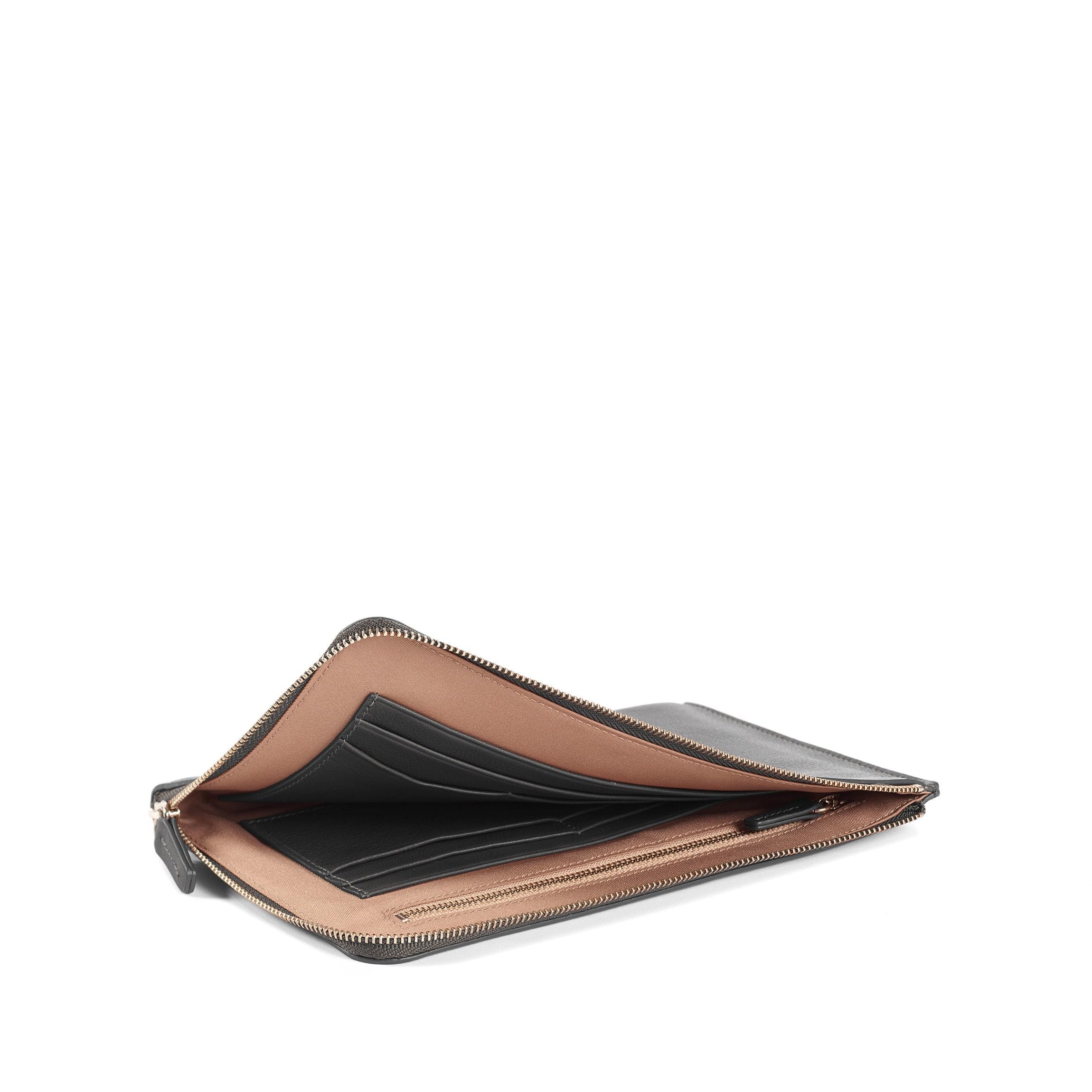 Leatherology Black Onyx Slim Zip Travel Wallet for Men & Women - Compact Lightweight RFID Blocking Leather Wallet with Multiple Card Slots & Zip Closure - Perfect for Travel, Business, and Everyday Use