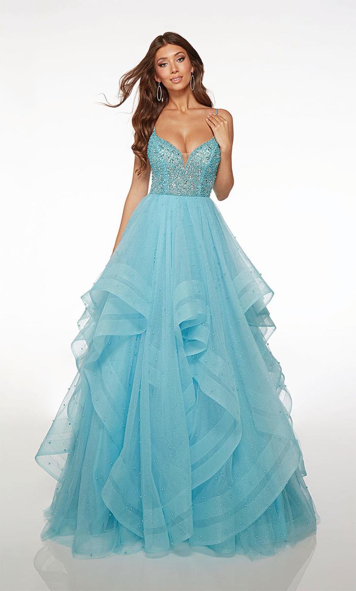 Alyce Paris Elegant A-Line Ruffle Ball Gown 61672 - Perfect for Prom, Quinceañera & Formal Evening Events