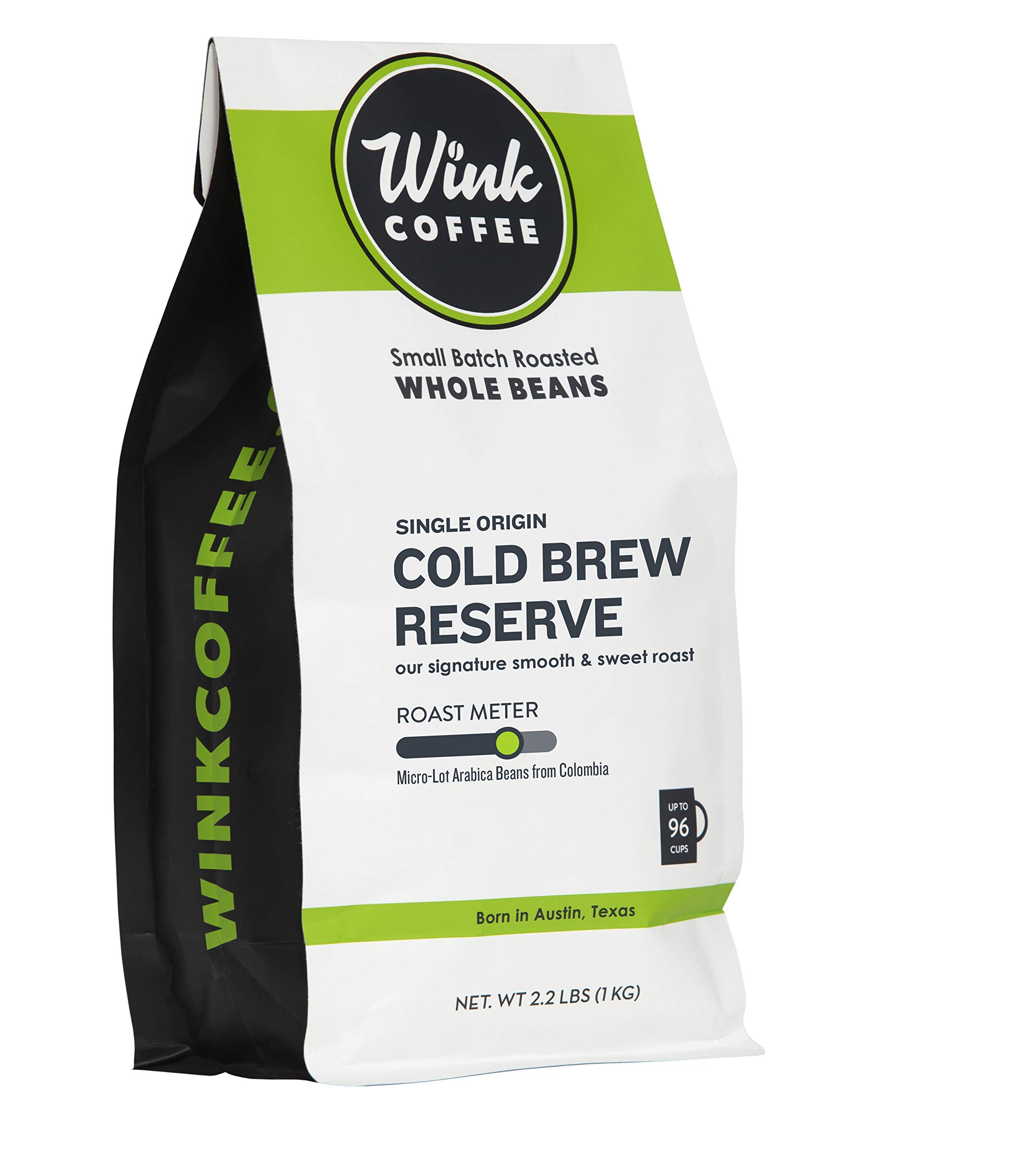 Wink Cold Brew Reserve Whole Bean Coffee - 2.2lb 100% Arabica, Colombian Andes | Perfect for Iced Coffee & Home Brewing