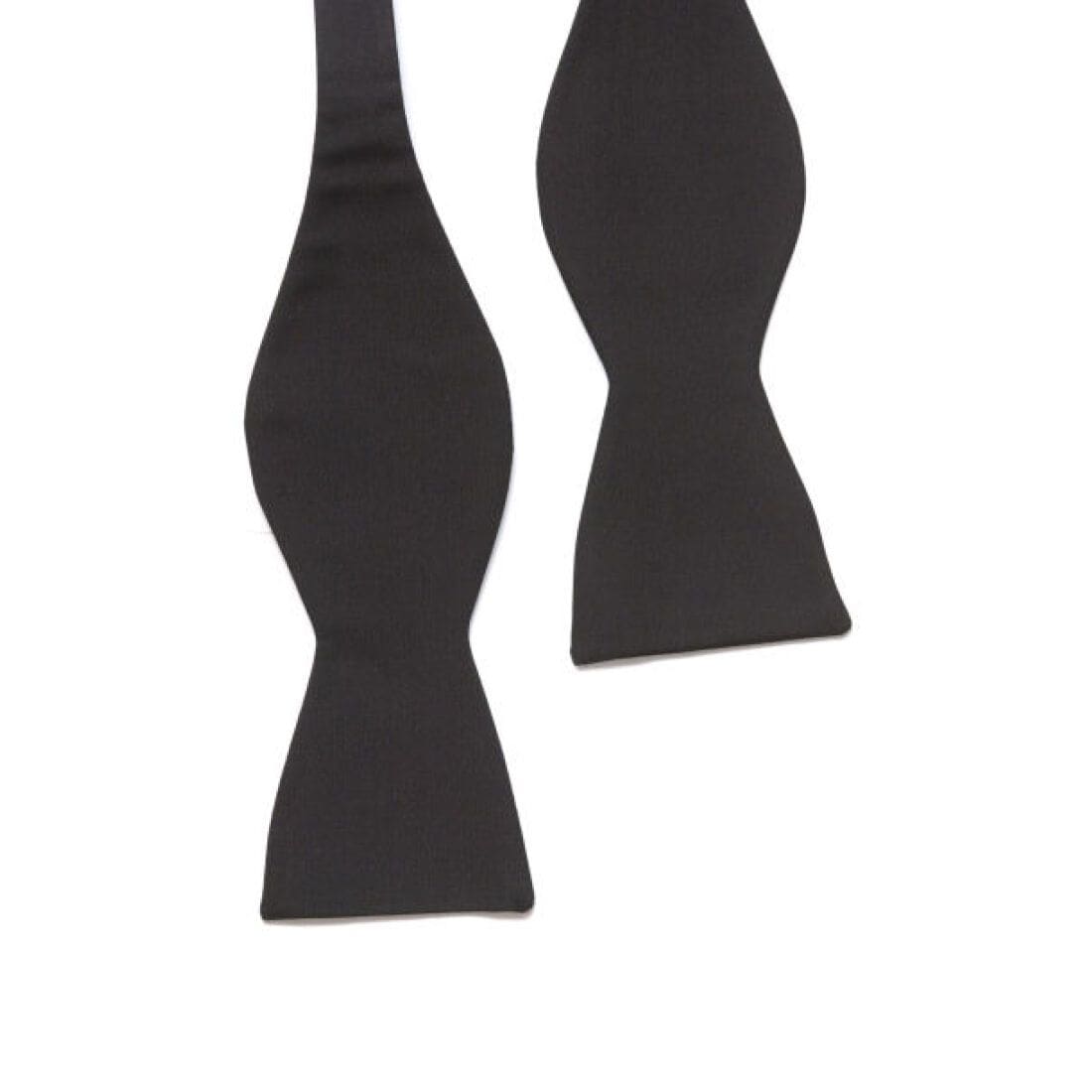 LA Smith Self Tie Classic Black Barathea Silk Bow Tie - One Size Fits All - Perfect for Weddings, Prom & Formal Events