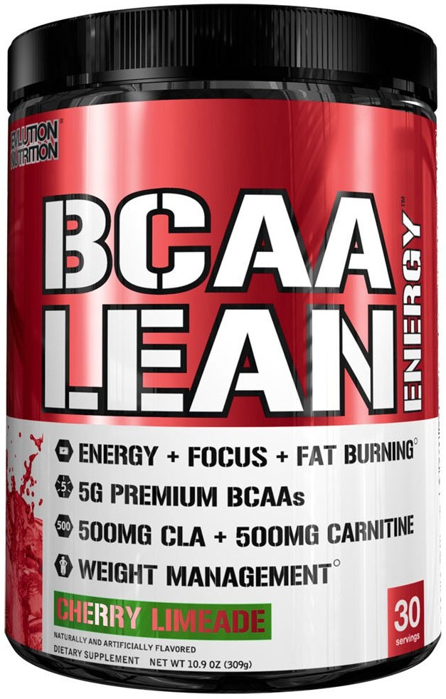 EVLution Nutrition BCAA Lean Energy Powder - Cherry Limeade Flavor, 309g for Muscle Recovery & Fat Burning | Pre-Workout & Post-Workout Supplement for Athletes & Fitness Enthusiasts