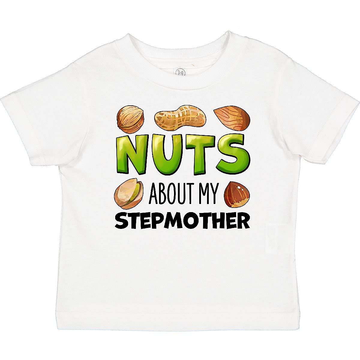Best Nuts About My Stepmother Graphic Baby T-Shirt - Cute Peanut Almond Pistachio Print - Perfect for Family Reunions & Step-Parent Appreciation Gifts
