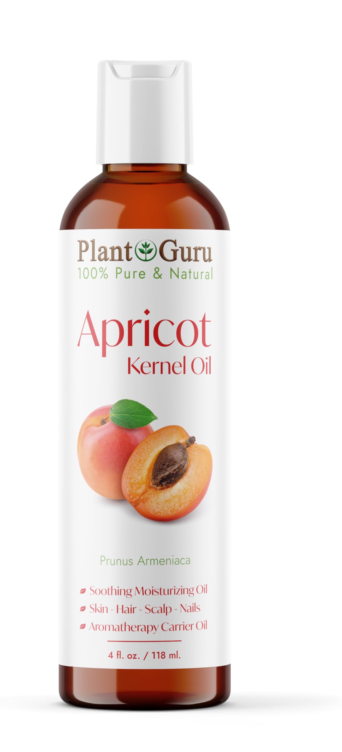 100% Pure Cold Pressed Apricot Kernel Oil - 4 oz Natural Carrier Oil for Skin, Face & Hair Growth | DIY Moisturizer for Creams, Lotions, Lip Balms & Soap Making | Perfect for Aromatherapy & Massage