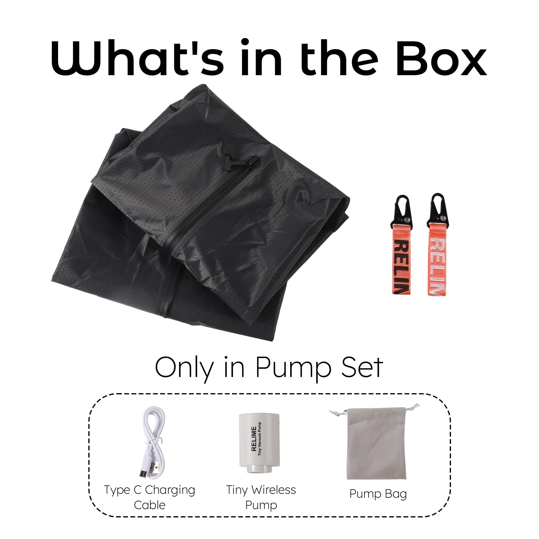 Wireless Pump Vacuum Bags for Travel Luggage - 2PC Reusable Compression Bags with PUMP for Suitcases, Backpacks & Clothes Storage | Space Saving Travel Organizer for Packing Cubes & Cloth Packing | Perfect for Air Travel, Camping & Home Organization