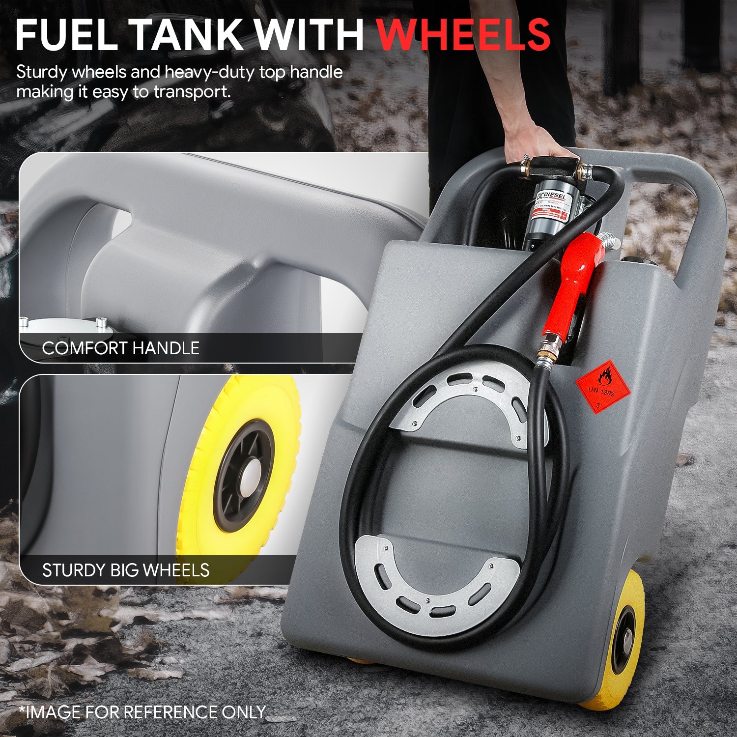 100L Diesel Transfer Fuel Caddy with 40L/Min Flow Rate - Portable Fuel Tank for Construction, Farming & Emergency Power Backup