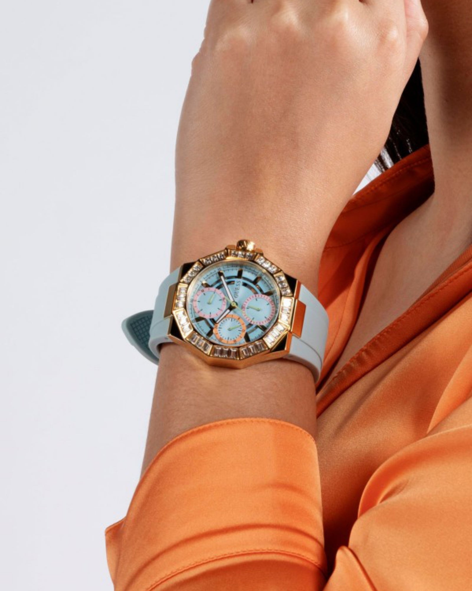 Luxury Gold Selene Crystal Silicone Watch for Women - Elegant Fashion Accessory for Everyday Wear, Office & Special Occasions