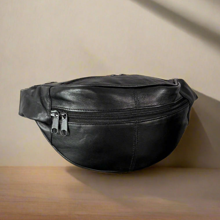 Premium BOL Organizer Leather Waist Bag - Waterproof & Adjustable Belt for Travel, Hiking, Running & Outdoor Activities