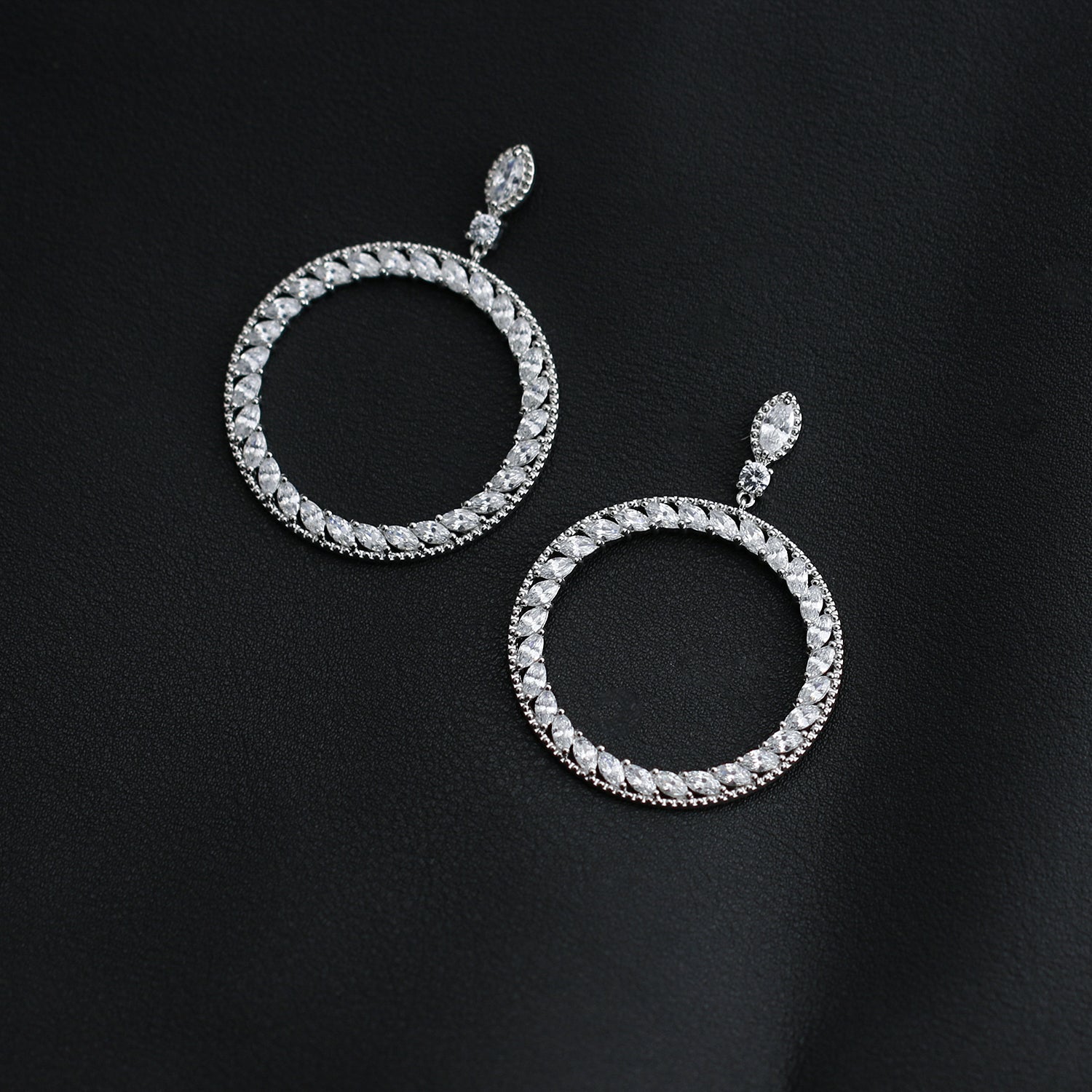 Elegant Cubic Zirconia Dangle Earrings for Women - CE10171 | Perfect for Parties, Weddings & Evening Events