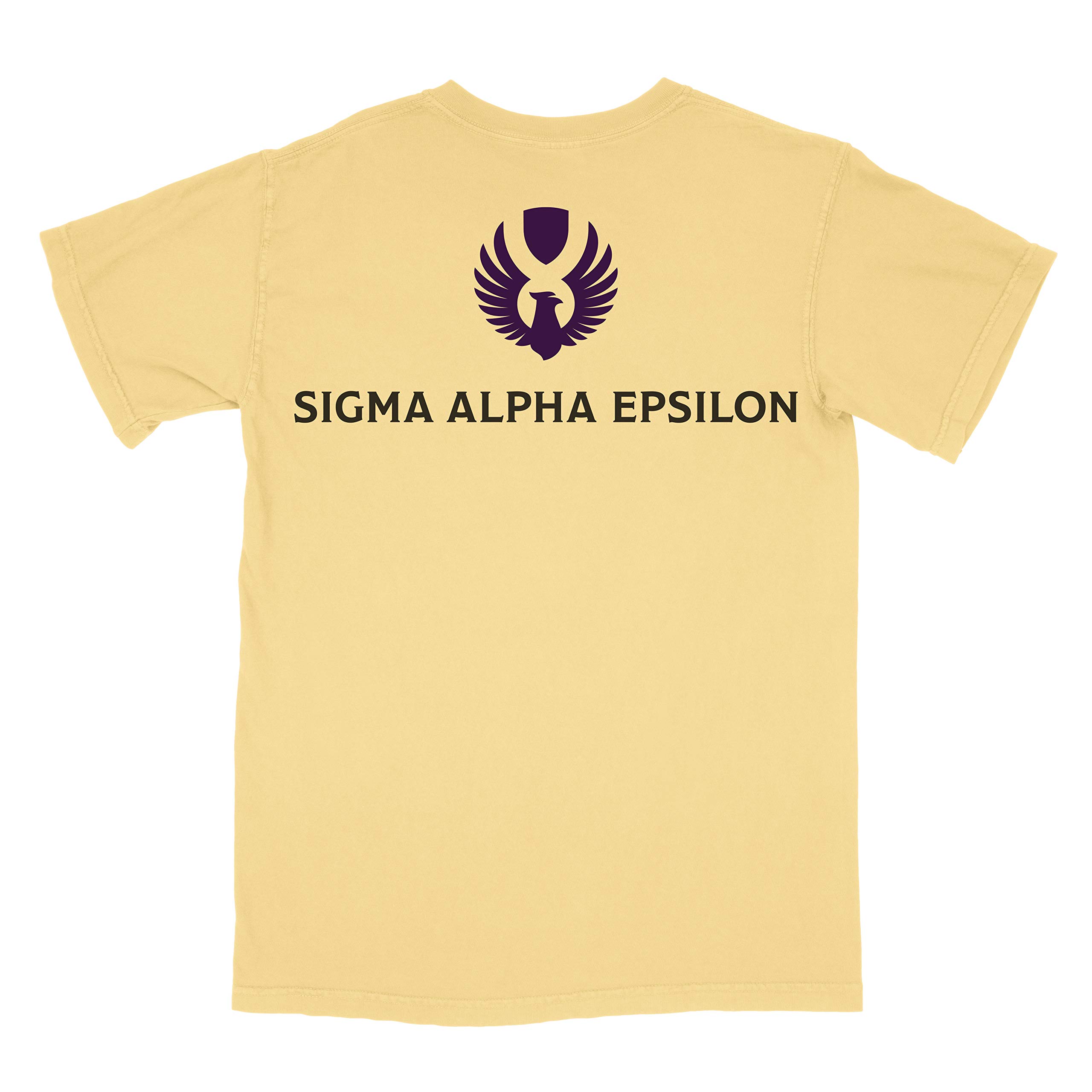 Sigma Alpha Epsilon Fraternity Phoenix Logo Comfort Colors Pocket T-Shirt - Soft Cotton Crewneck Tee for Greek Life, College Events & Brotherhood Activities
