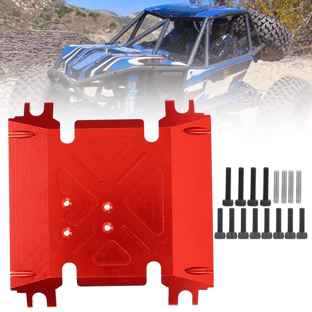 1/10 RC Car Center Mount Skid Plate Spare Parts - Compatible with 90018 & 90048 RC Model Car Kits (Red) - Durable Protection for Off-Road Crawling & Rock Racing Scenes