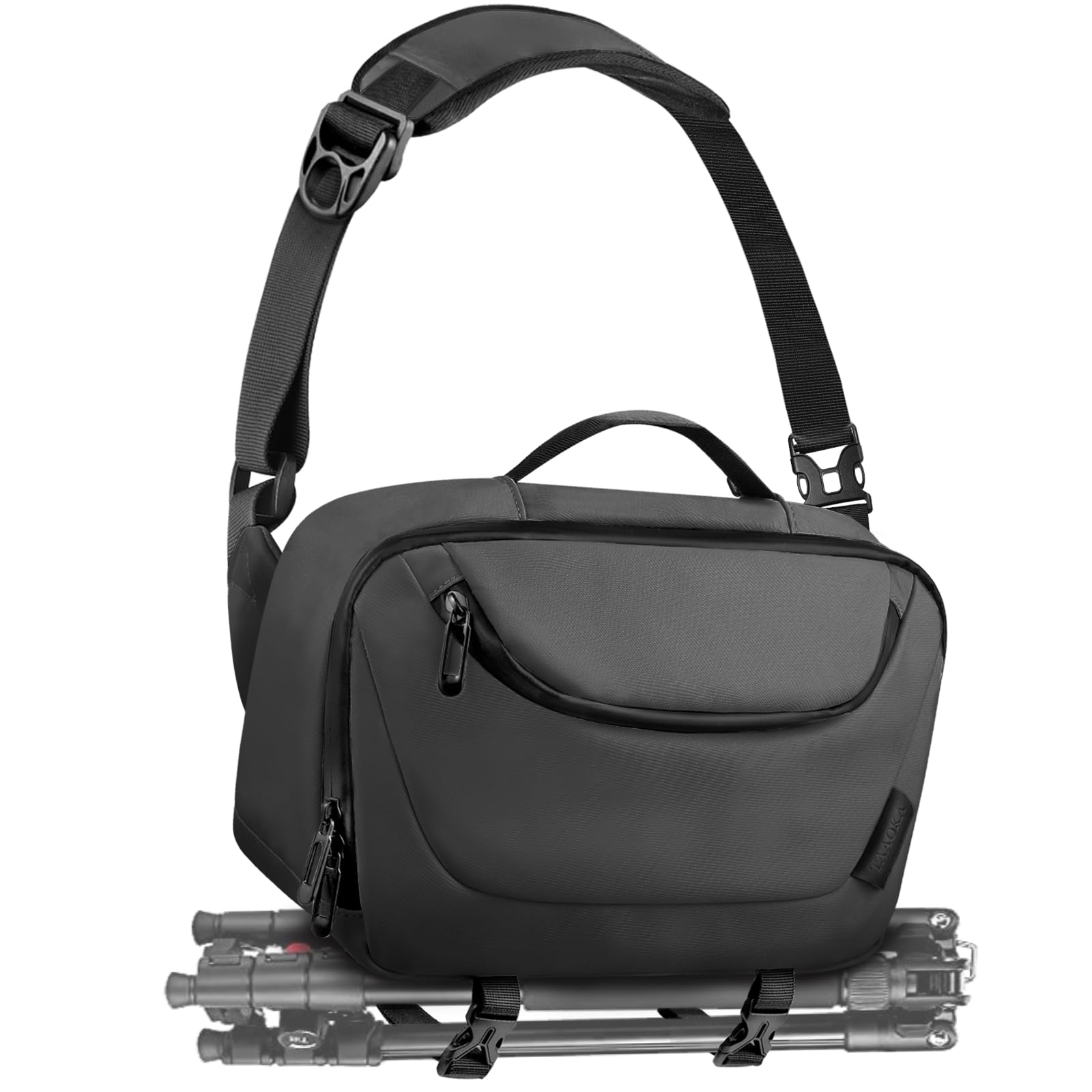 Waterproof Camera Sling Bag with Tripod Holder - Crossbody DSLR/SLR/Mirrorless Camera Case for Photographers (Black) - Perfect for Travel, Hiking & Outdoor Photography