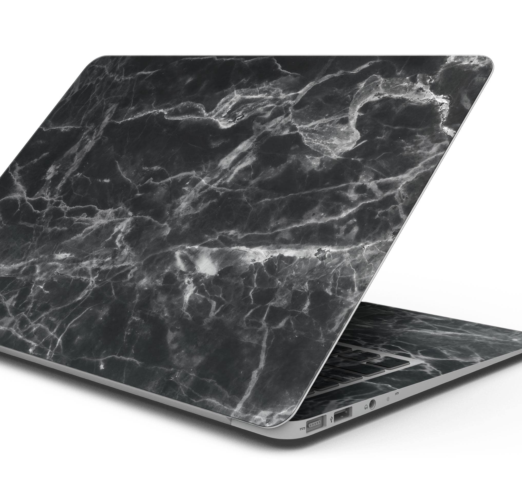 Premium Smooth Black Marble Vinyl Wrap - Scratch Resistant Full-Body Skin for MacBook Pro 16