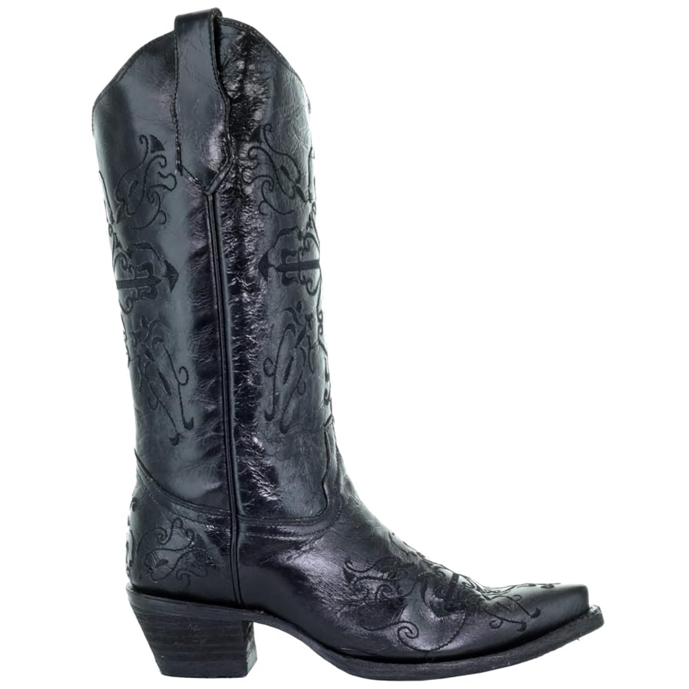 Corral Circle G Women's L5039 Western Boots - Brown Snip Toe with Cross Embroidery | Perfect for Country Dancing, Rodeo Events & Cowgirl Fashion
