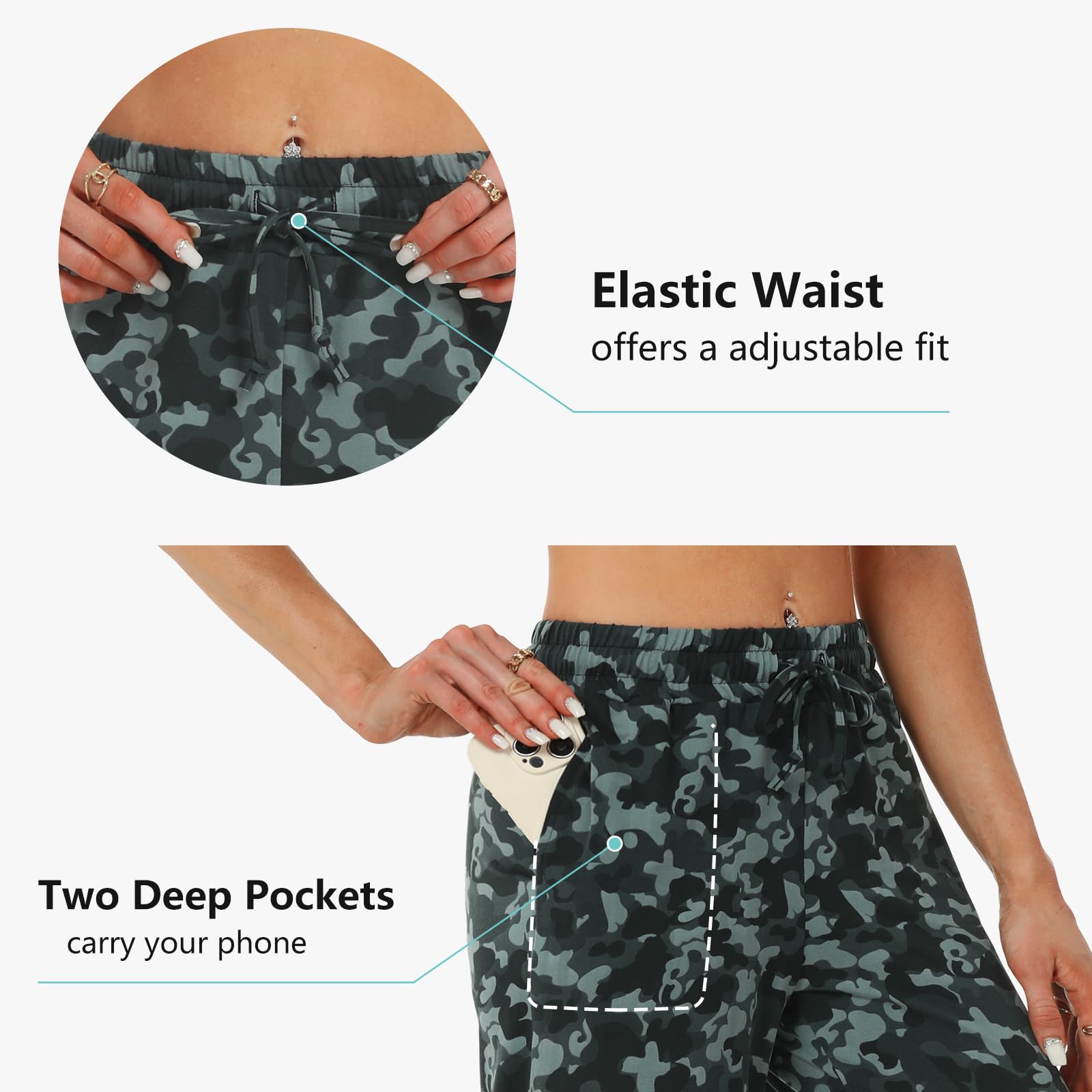 DIBAOLONG Women's Capri Pants - Loose Yoga Pants with Pockets, Wide Leg Drawstring Lounge Sweatpants for Yoga, Workout & Home Comfort | Plus Size Casual Pajama Pants