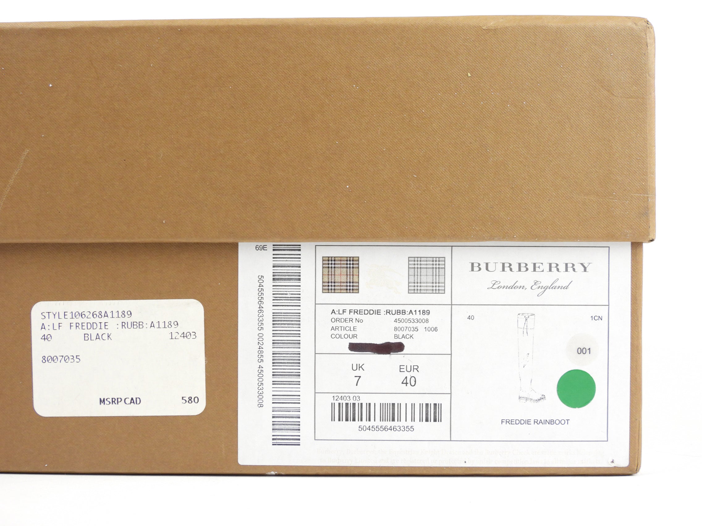 Burberry Black Rubber and Check Canvas Knee-High Rain Boots - Waterproof Chelsea Boots for Women, Fashionable Rainwear for Outdoor, Walking, and Wet Weather
