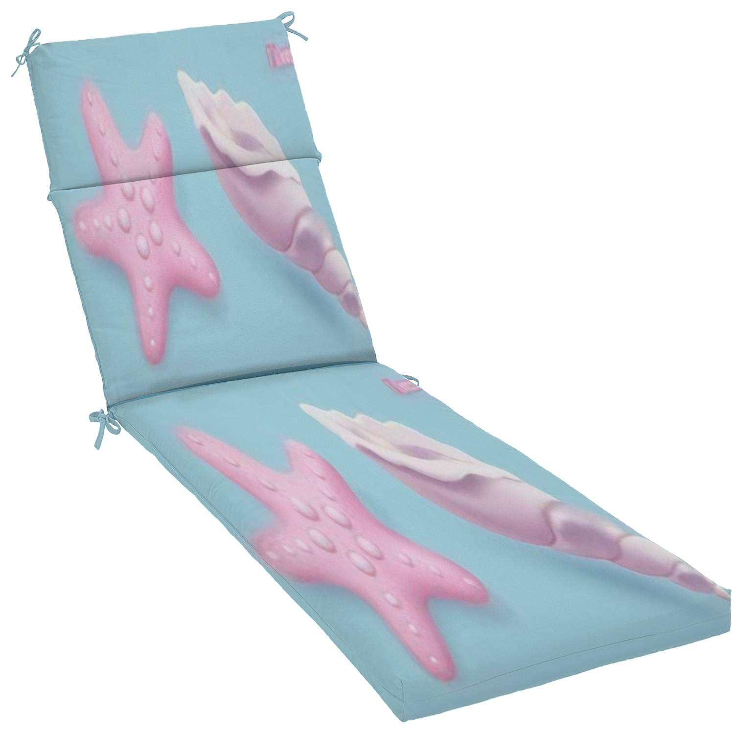 3D Starfish Seashell Chaise Lounge Cushion - Water-Resistant Outdoor/Indoor Patio Furniture Seat Pad - Perfect for Beach Chairs, Poolside Loungers & Garden Furniture