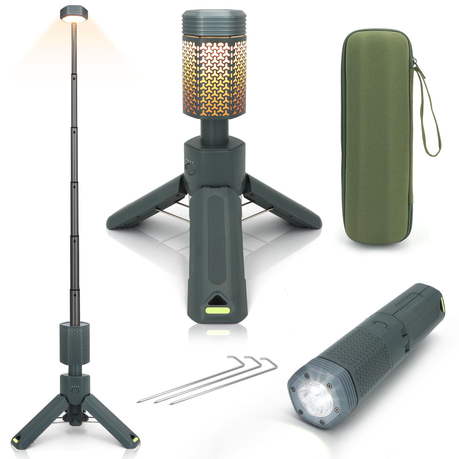 Rechargeable 7800mAh LED Camping Lantern with Telescopic Handle, Magnetic Base & Waterproof Design - Perfect for Outdoor Adventures, Emergency Lighting & Night Work Scenes