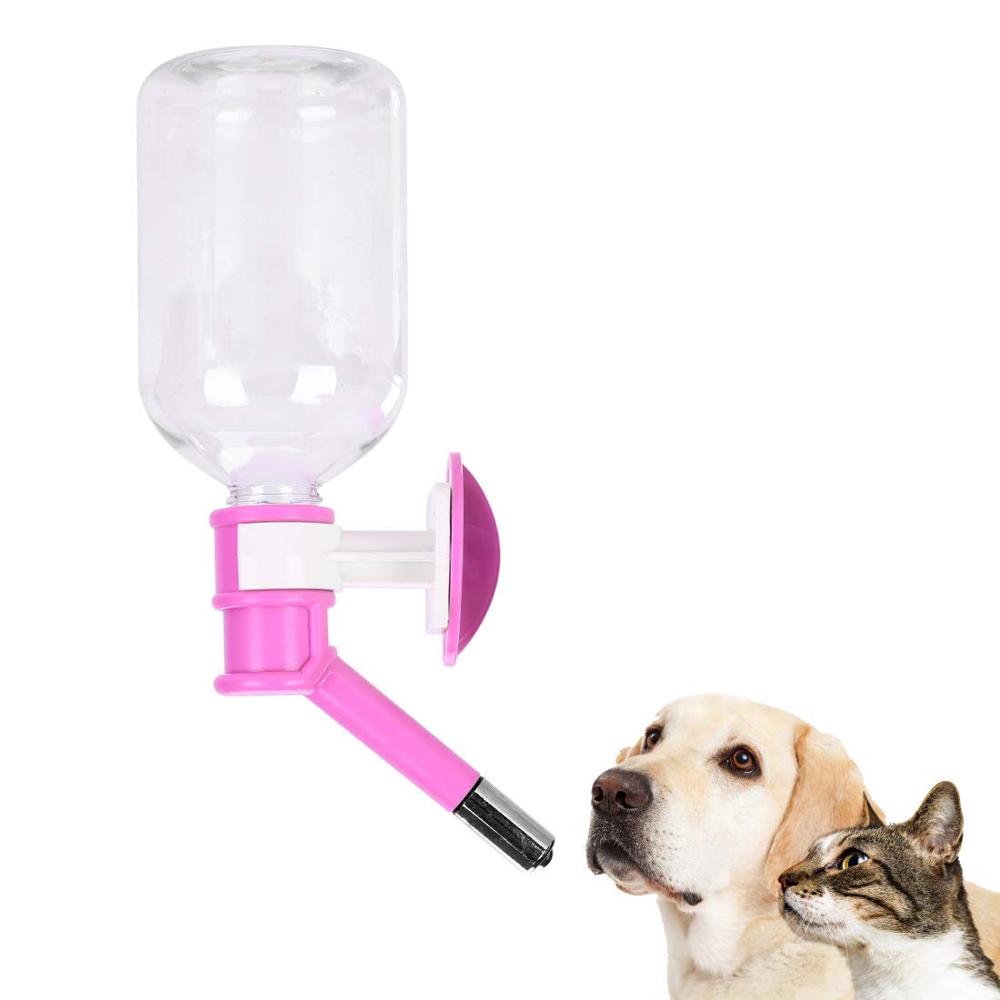 Automatic No-Drip Hanging Pet Water Feeder Bottle - 500ml/17oz Dog Kennel Cage Water Dispenser for Puppies, Small Animals | Ideal for Travel, Crate Training & Outdoor Adventures