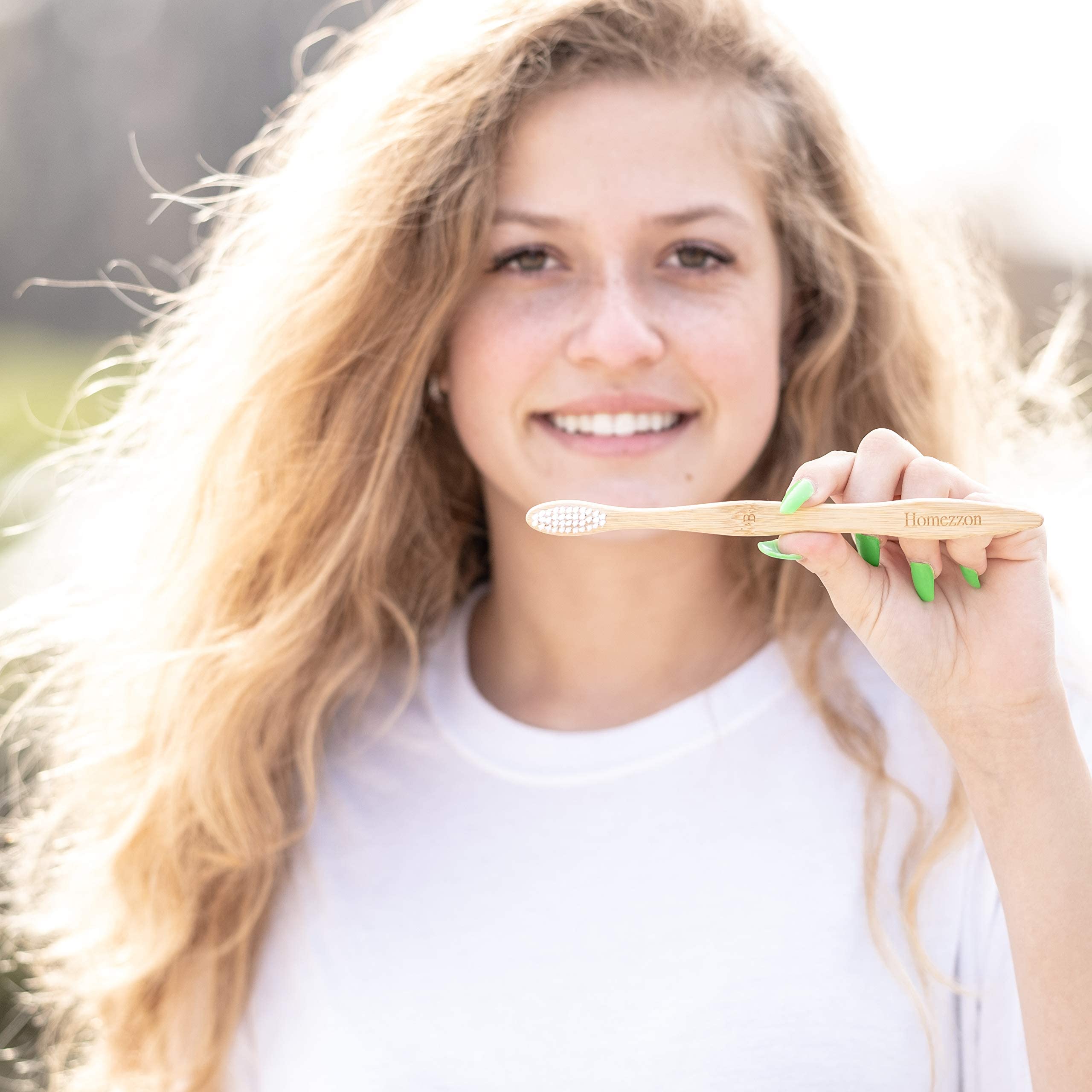 Eco-Friendly Bamboo Toothbrushes with Soft Bristles - Pack of 10 BPA-Free Charcoal Toothbrushes for Gentle Teeth Cleaning | Ideal for Sensitive Gums, Travel & Sustainable Oral Care Routine