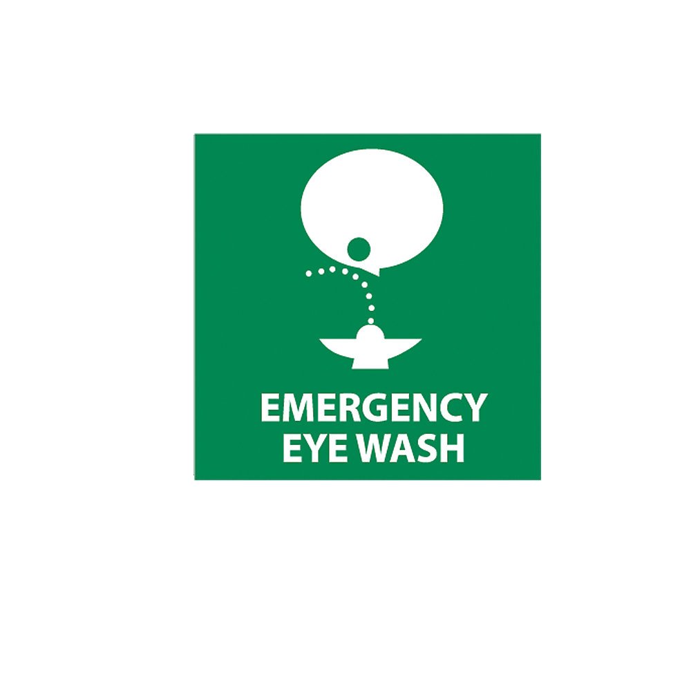Nmc Vinyl Safety Signs - 7X7 Inch Emergency Eye Wash Station Sign - OSHA Compliant Workplace Safety Equipment for Laboratories, Factories & Industrial Areas