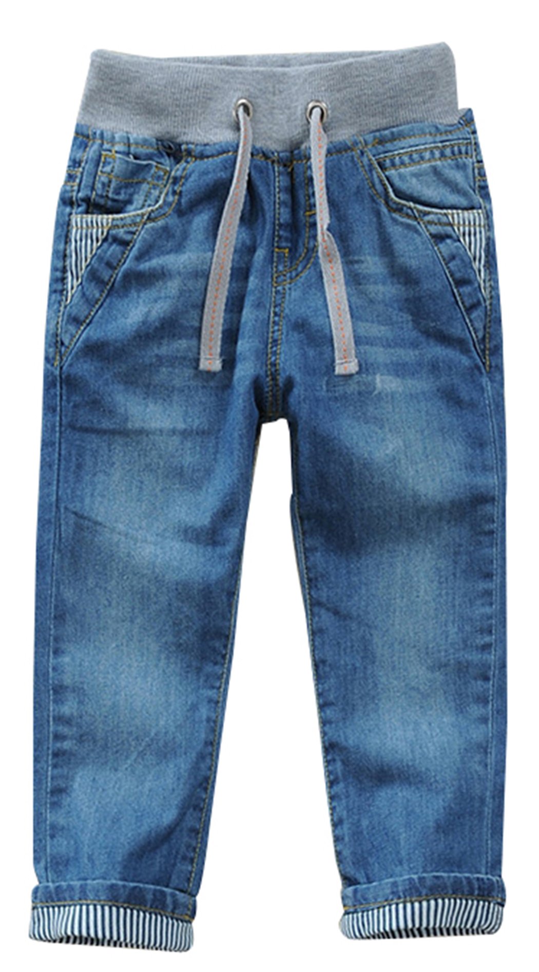 **Boys' Stretch Denim Jeans - Mid Waist Straight Leg Pants for Toddlers & Kids | Comfortable & Durable for Playtime & School**
