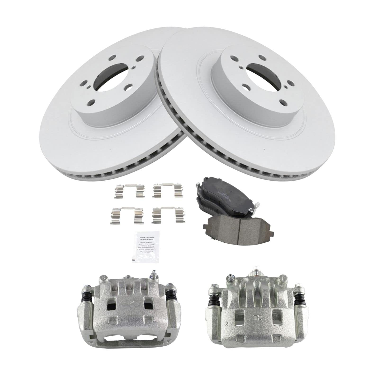 High-Performance Front Brake Calipers with Ceramic Pads & Rotors - Compatible with Subaru Forester, Impreza, Legacy, Outback - Perfect for Daily Commuting & Off-Road Adventures