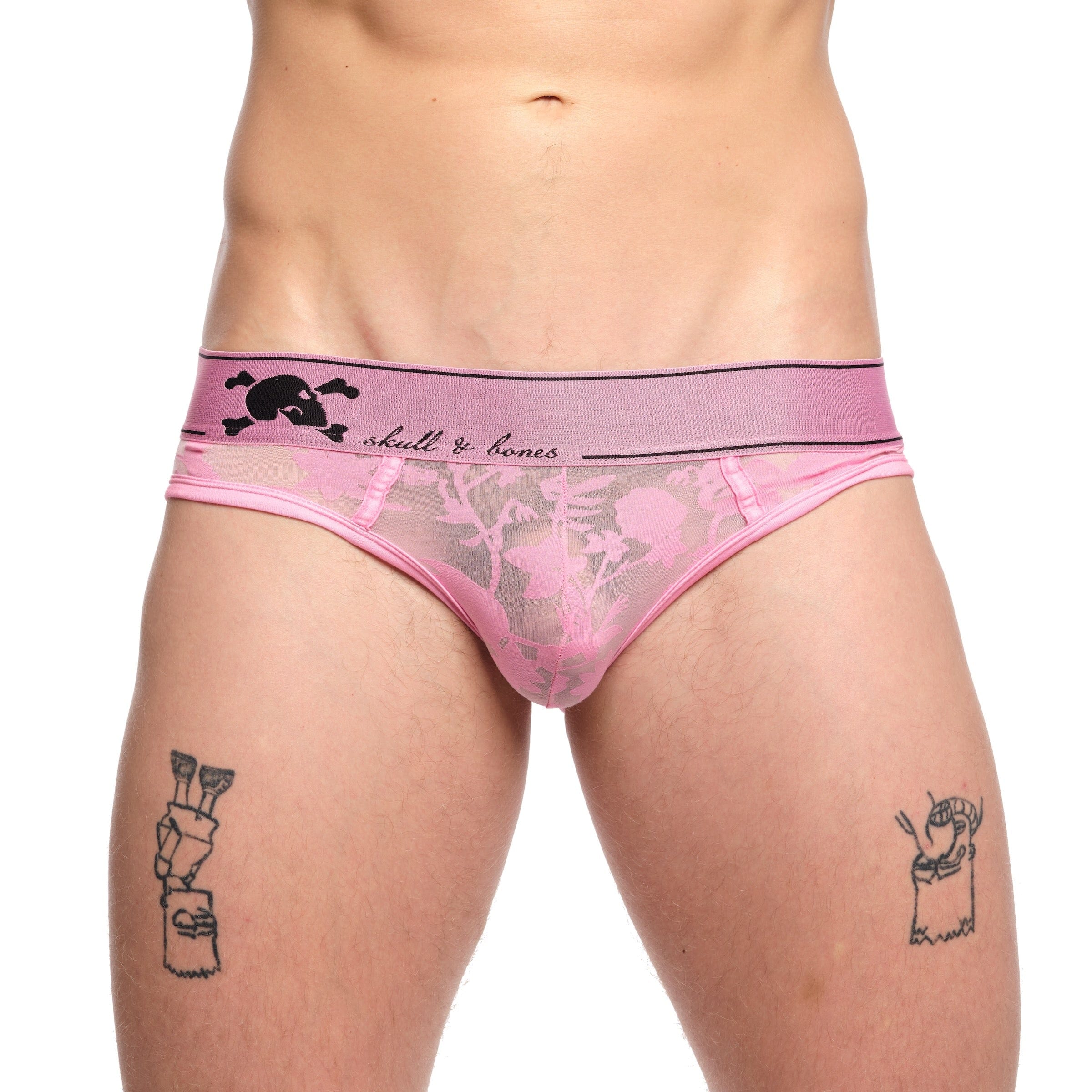 Dutch Floral Burnout Brief Pink Lace Underwear - Comfortable & Sexy Women's Panties for Daily Wear & Special Occasions