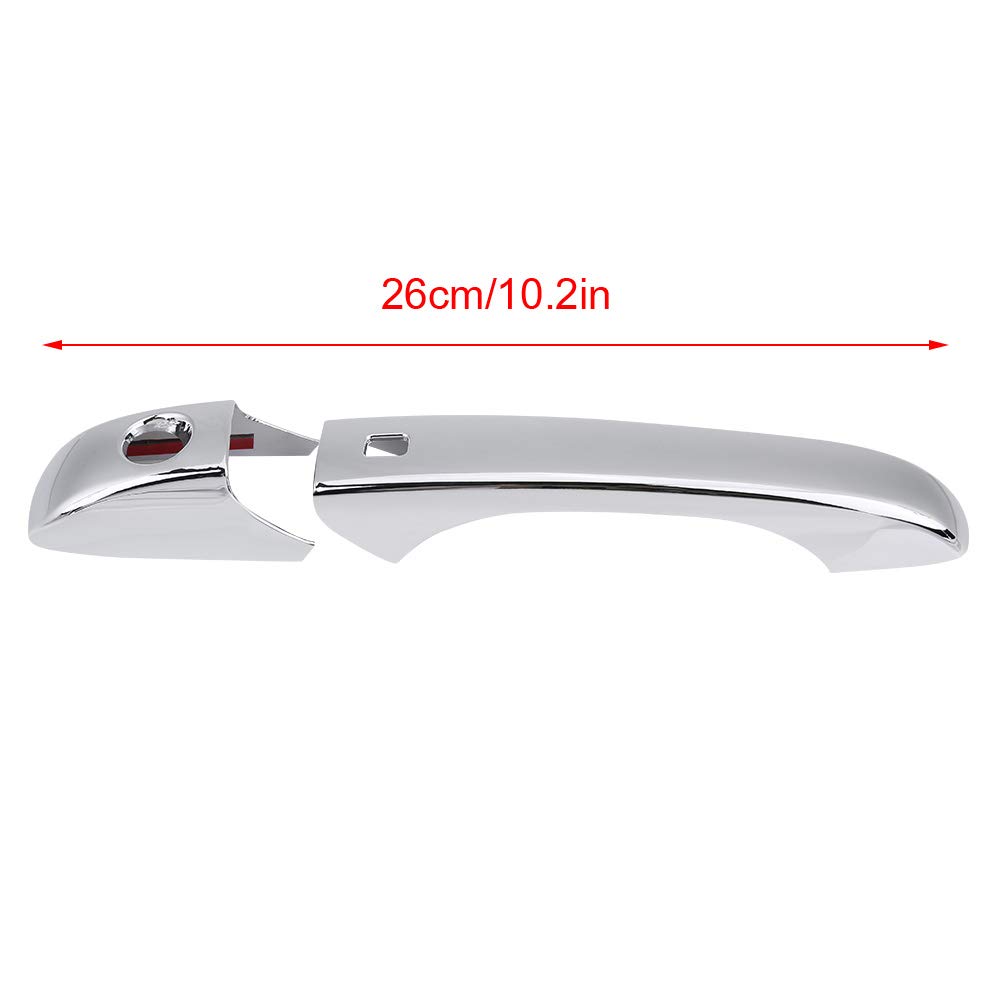 8PCS Chrome Door Handle Covers for Jeep Grand Cherokee 2011-2017 - Exterior Handle Protectors & Smart Key Access Compatible - Perfect for Car Detailing, Vehicle Protection & Style Upgrade