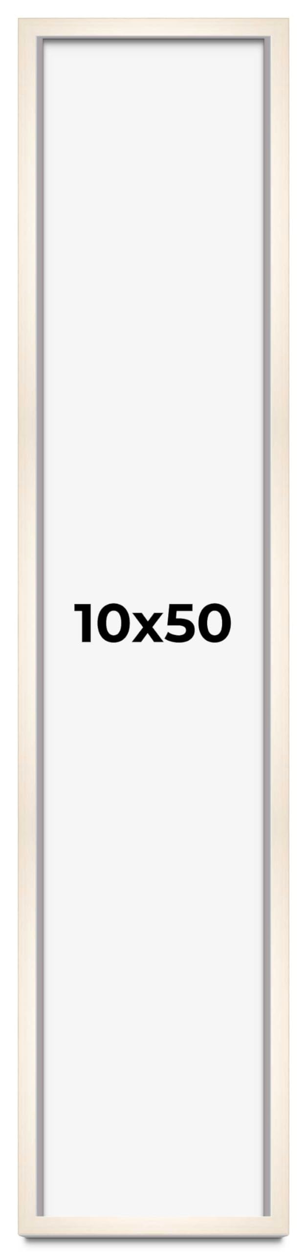 CountryArtHouse 10x50 Whitewashed Solid Wood Picture Frame - 0.8125 Inch Moulding Width with UV Acrylic Plexiglass & Acid-Free Backing - Perfect for Gallery Walls, Home Decor & Photo Displays