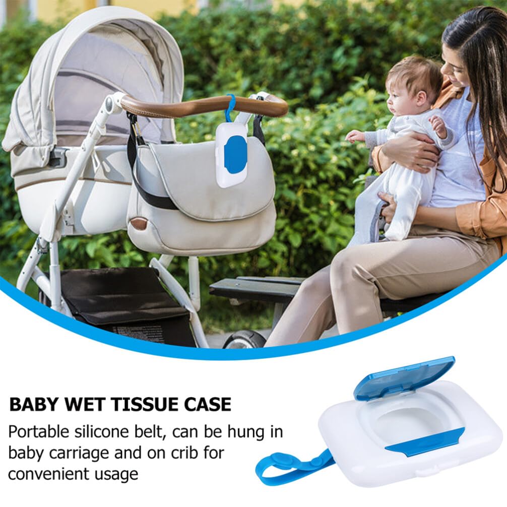 Portable 2-Pack Toilet Paper Holder & Wet Wipes Dispenser - Compact Tissue Box Organizer for Bathroom, Kitchen, Travel & Camping (Blue)