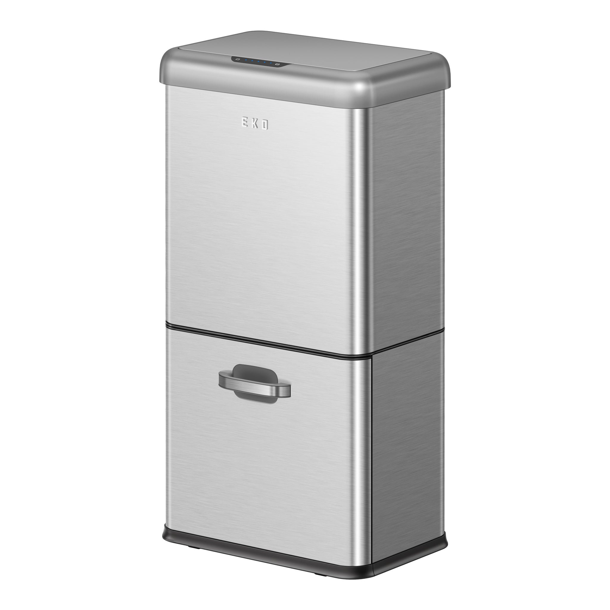 Vintage Dual Compartment 32L + 18L Stainless Steel Motion Sensor Trash Can - Automatic Touchless Kitchen & Office Waste Bin with Odor Control