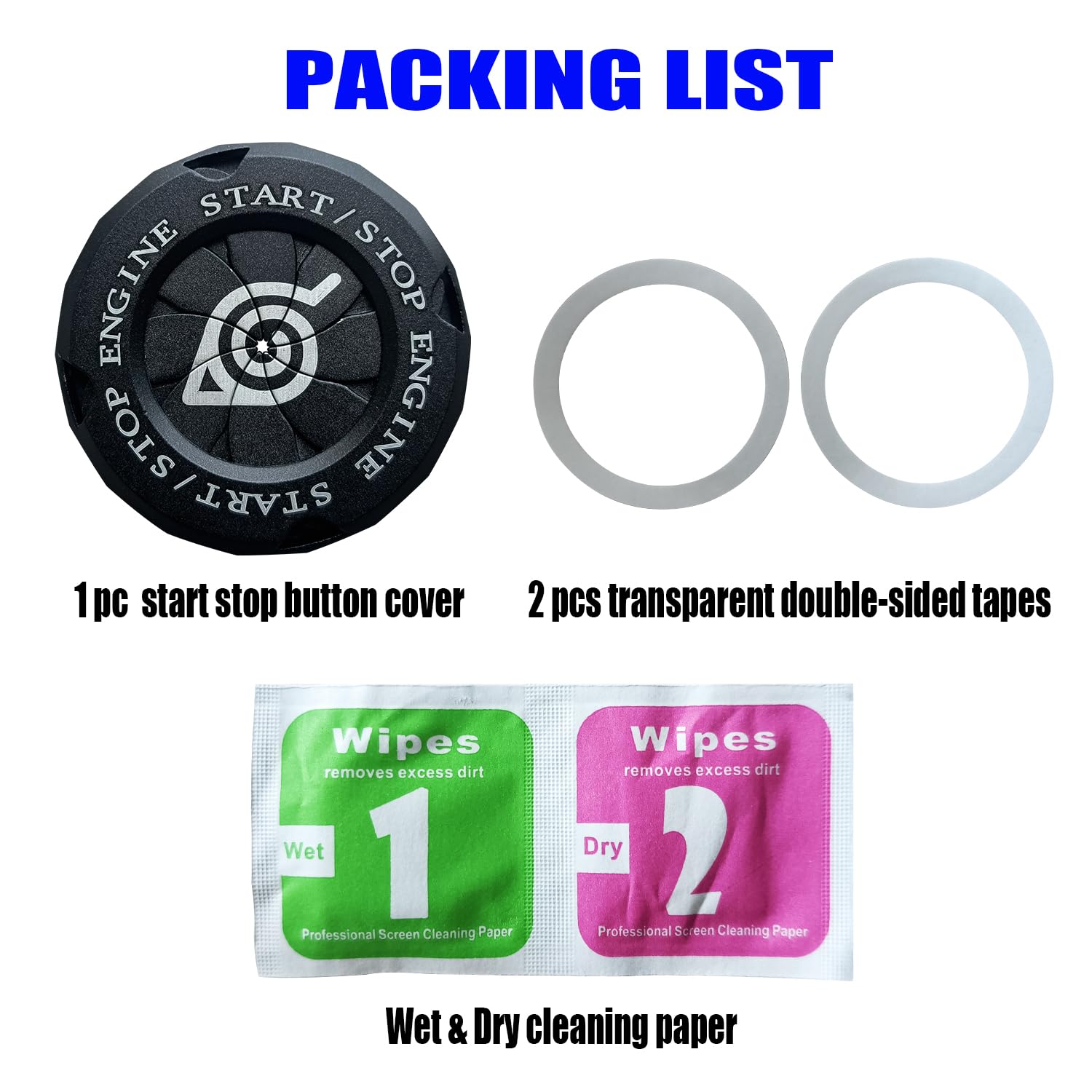 Universal Car Push Start Button Cover - Rotating Engine Start Stop Button Protector for Cars & Motorcycles (Anime-Black) | Durable Anti-Scratch Accessory for Enhanced Vehicle Interior Protection