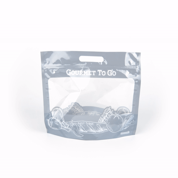 Gray Plastic Rotisserie Chicken Bag - Hot & Fresh Food Carrier - 12 3/4 x 5 3/4 x 10 1/4 Inches - 100 Count Box - Perfect for Restaurants, Catering & Takeout Services