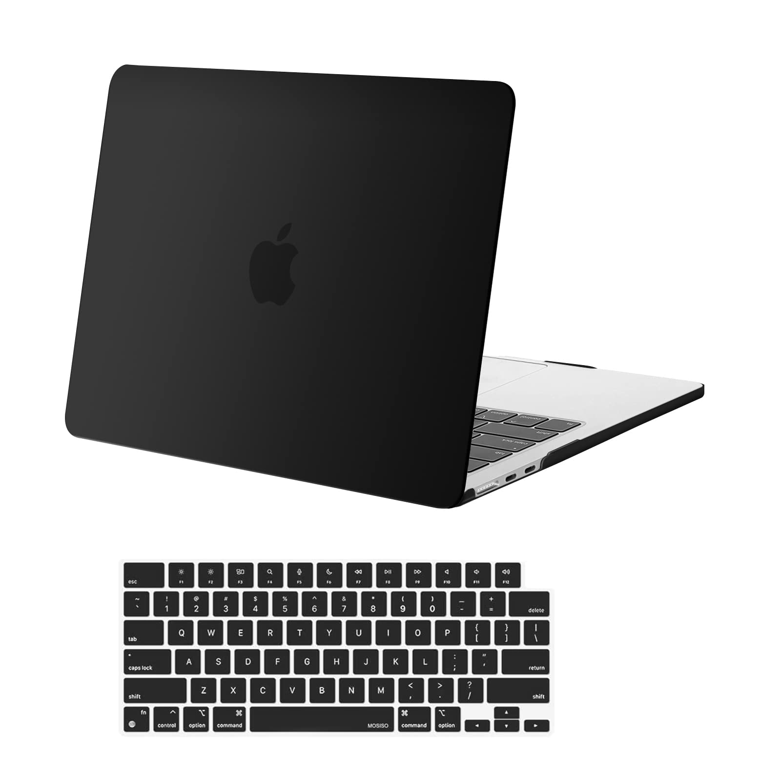 MOSISO Hard Shell Case for MacBook Air 13.6 inch 2022-2023 (A2681 M2 Chip) - Protective Plastic Cover with Keyboard Skin | Compatible with Liquid Retina Display & Touch ID | Perfect for Work, Travel & School (Black)