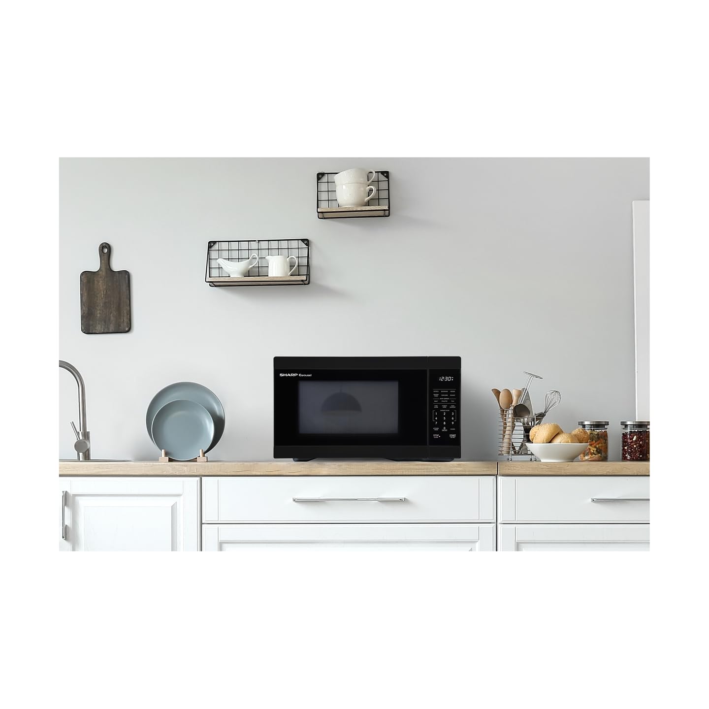 SHARP SMC1161KB 1000W Countertop Microwave Oven with Removable 12.4