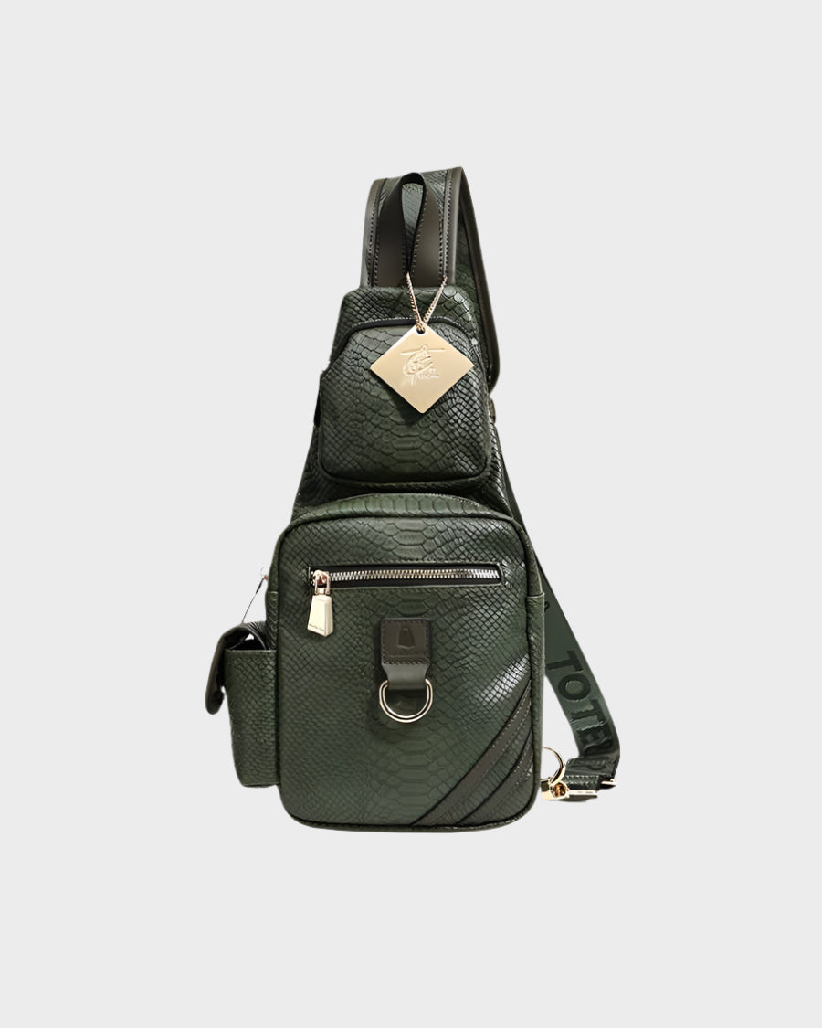 Apollo 1 Tear Drop Crossbody Bag for Women - Olive Green Leather Shoulder Purse - Perfect for Travel, Shopping & Everyday Use