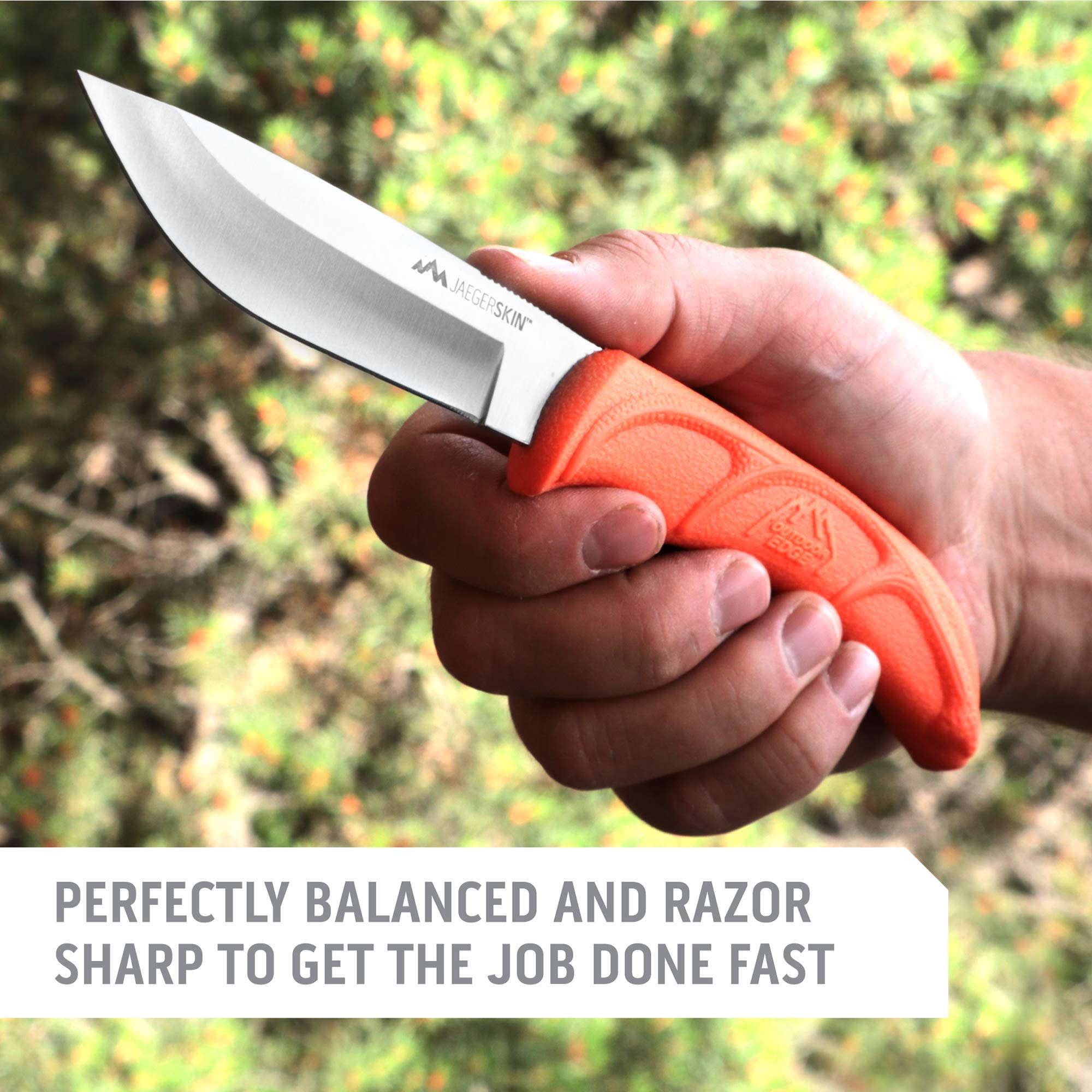 OUTDOOR EDGE JaegerPak 8-Piece Hunting Knife Set with Field Dressing Kit | Full-Tang Skinning Knife, Gutting & Boning Knives, Sharpener, Bone Saw & Rib Spreader | Durable Hard Case | Essential Hunting Gear for Men | Perfect for Deer Hunting, Camping & Outdoor Adventures