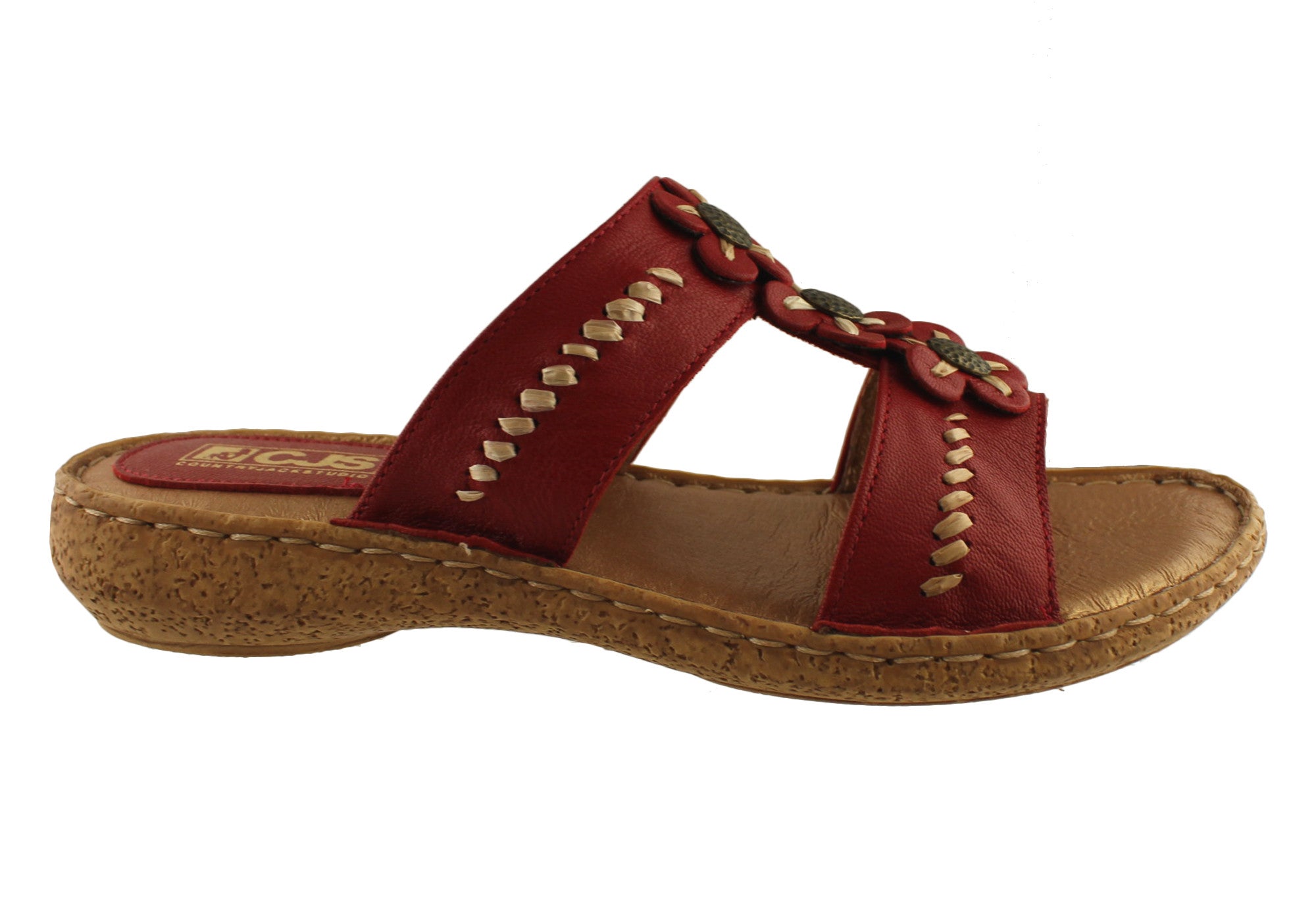 Country Jacks C391 Women's Comfort Sandals - Italian Made Leather Summer Sandals for Walking, Travel & Beach Vacations