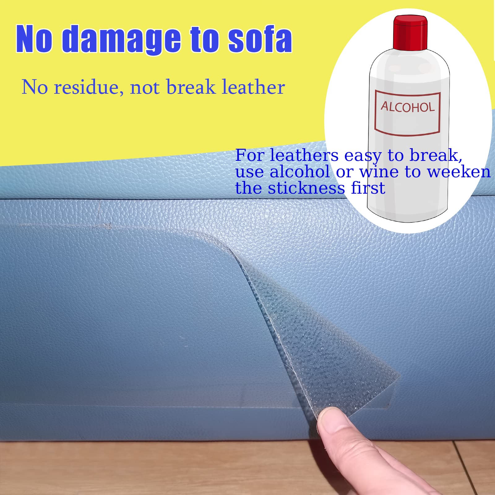 10 PCS Cat Scratch Furniture Protector for Leather Couches - Strong Adhesive Cat Couch Protector with 60 Pins, No Residue Scratch Deterrent for Pets - Perfect for Sofas, Chairs & Home Furniture Protection