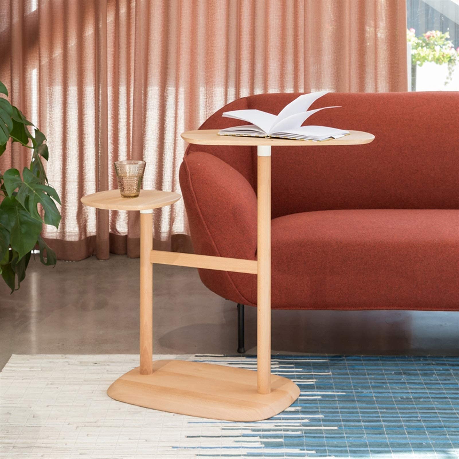 Rotating Natural Wood Coffee Table & End Table - Multi-Functional Side Table for Living Room, Sofa Corner, Small Spaces | Home Decor Accent Furniture for Cozy Living Rooms & Apartments