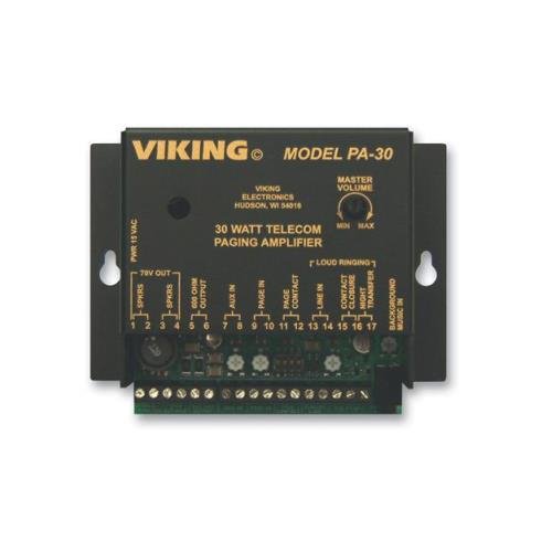 Viking Electronics VK-PA-30 30W Telecom Paging Amplifier - White Box for Office, School & Warehouse PA Systems