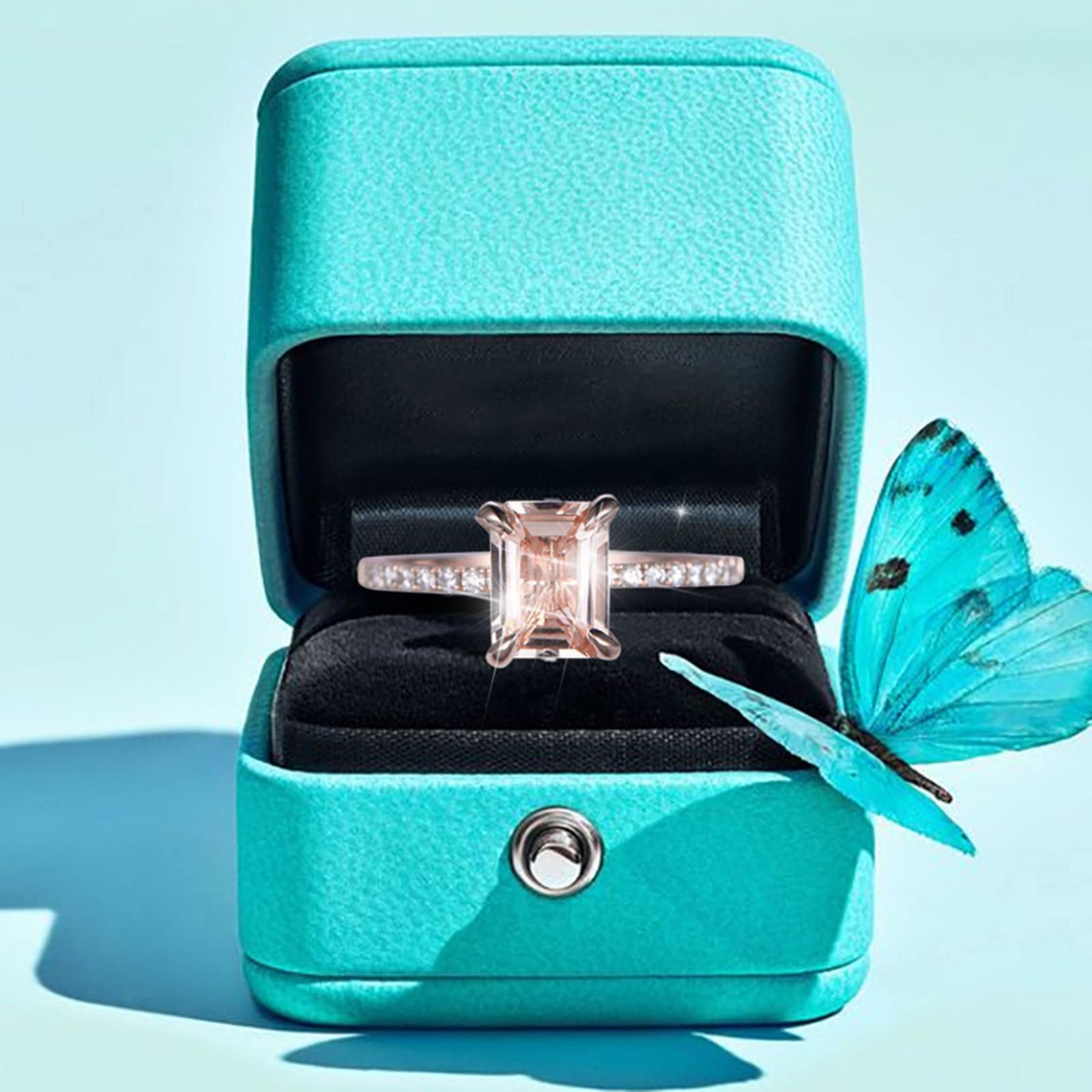 Elegant Stackable Diamond Square Rings for Women - Dainty Geometry Rhinestone Band Rings Size 5-12 - Perfect Promise, Bridal, Christmas & Birthday Gifts - Ideal for Everyday Wear, Date Nights & Special Occasions