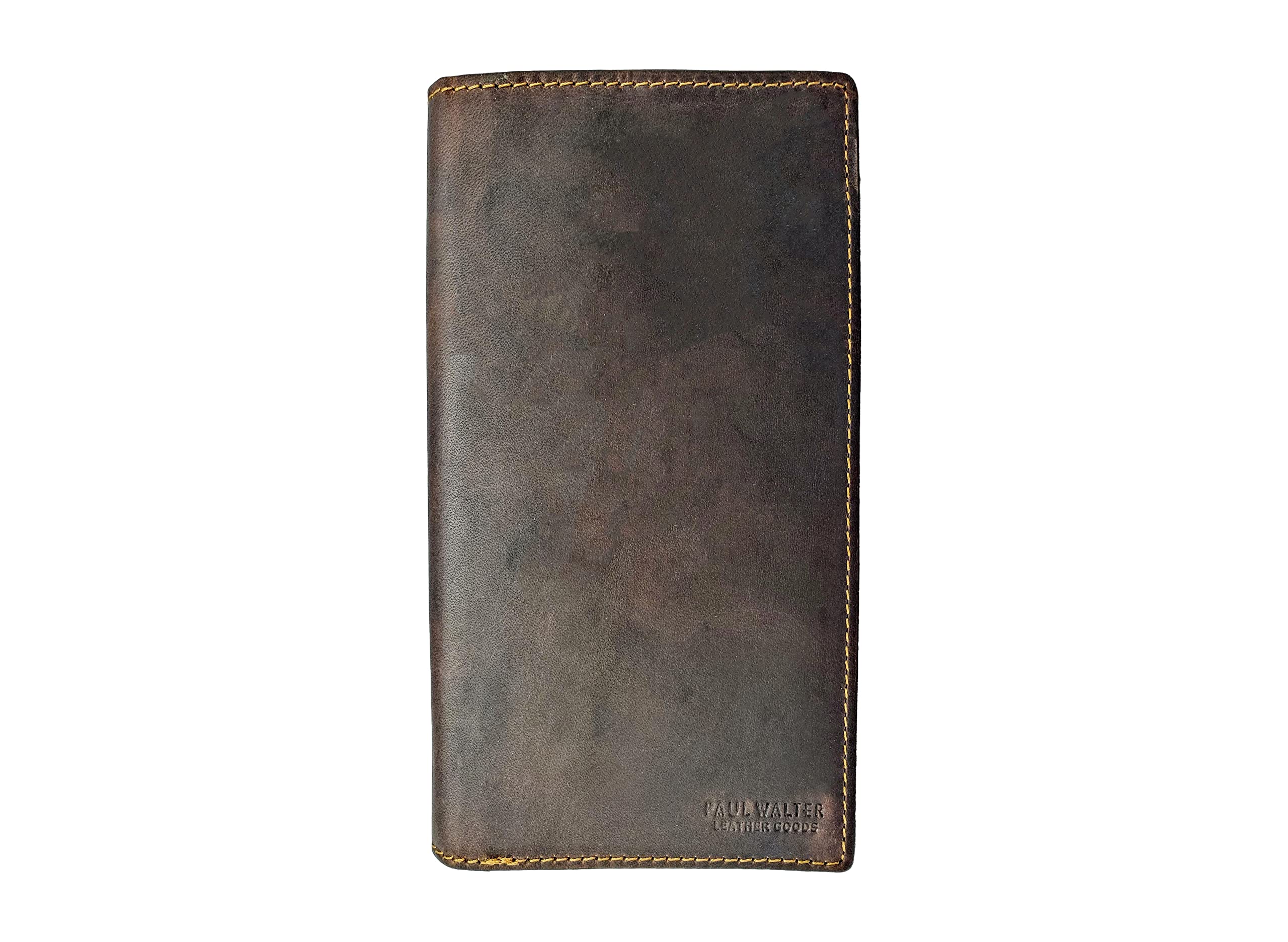 Vintage Hunter Antique Leather Checkbook Cover Wallet for Men & Women - RFID Blocking Protection | Perfect for Everyday Use, Travel & Business (Brown)