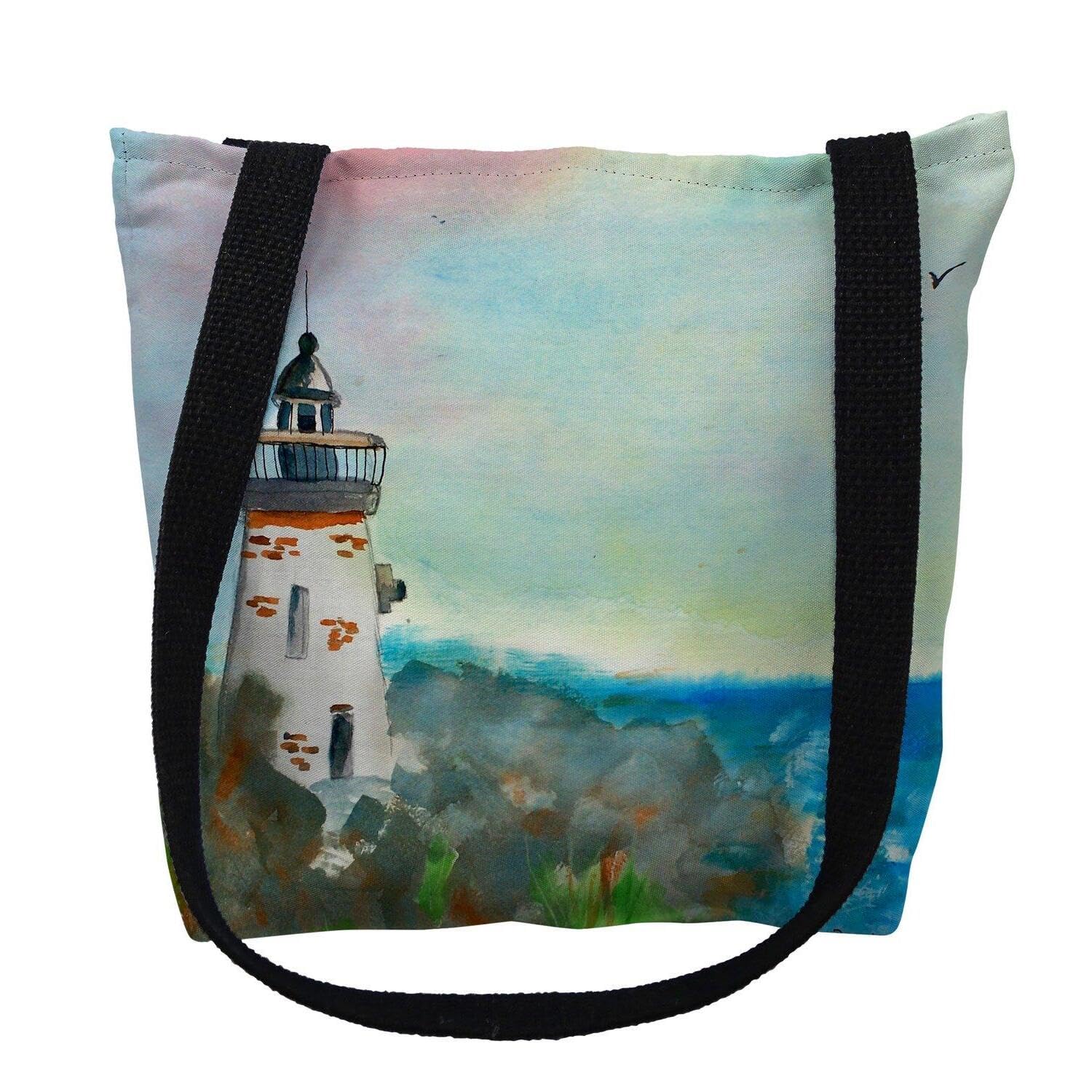 Betsy Drake Betsy's Light House Medium Tote Bag 16x16 - Stylish Canvas Beach Tote for Women, Perfect for Shopping, Travel & Everyday Use