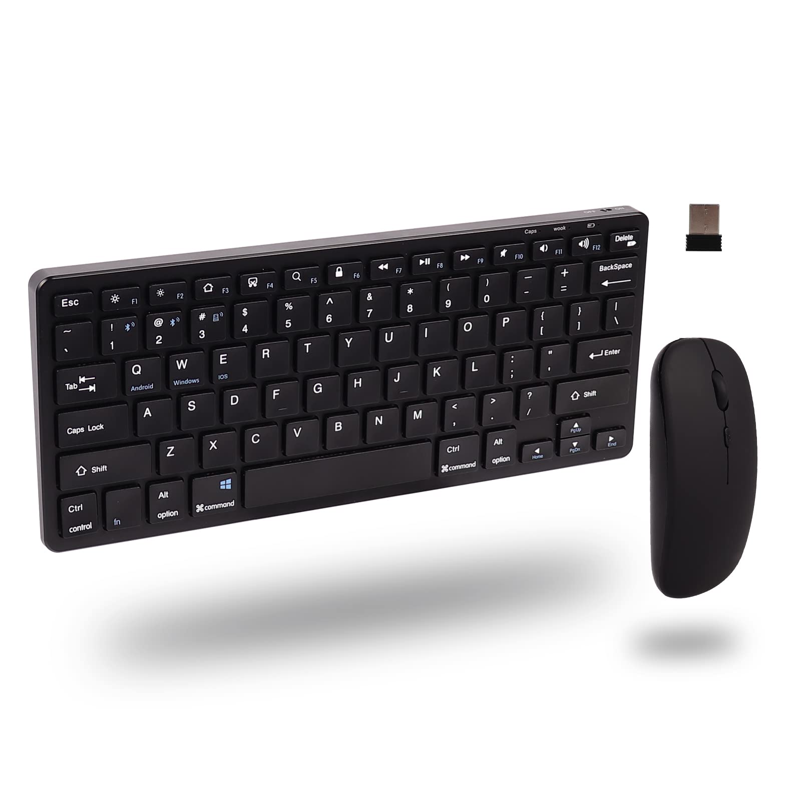2.4G Wireless Keyboard & Mouse Set - Ergonomic, Rechargeable for PC/Mac/Laptop - Home & Office Use