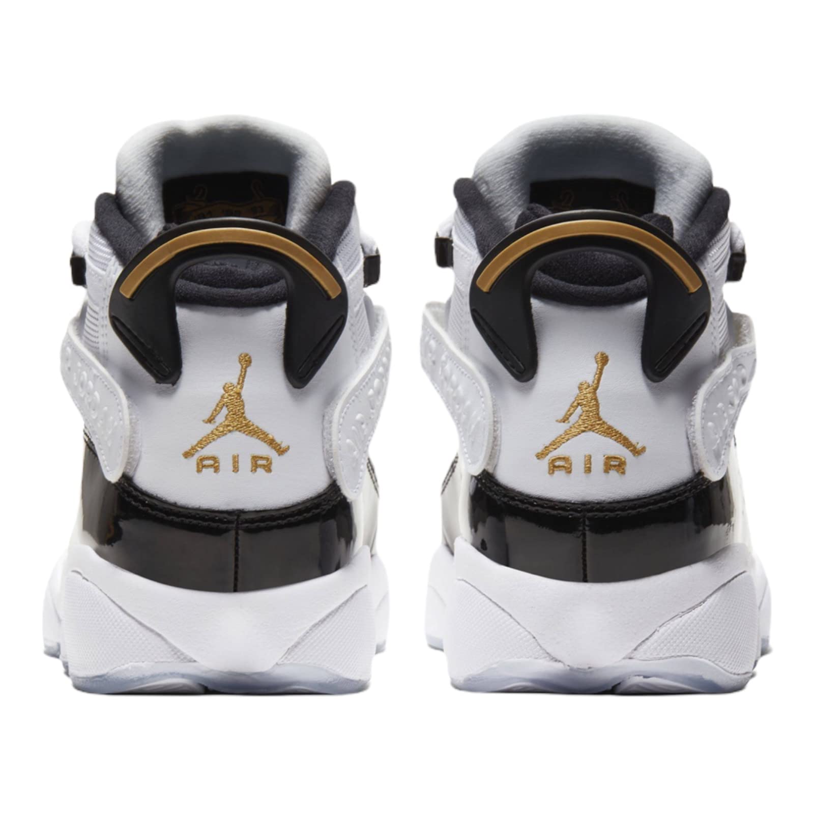 Nike 6 Rings DMP Grade School GS Basketball Shoes - Black, White & Gold (CW6994-100) | Retro Style for Kids' Sports & Casual Wear