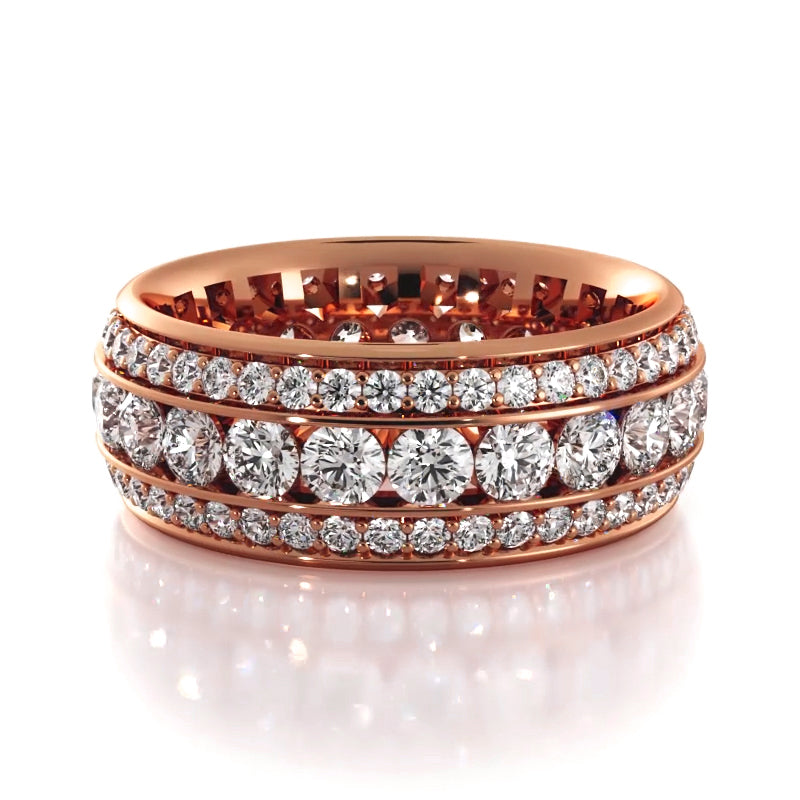 2.72 Carat Round Diamond Eternity Wedding Band Ring for Women - 14K White Gold Bridal Jewelry, Anniversary Gift, Engagement Ring for Her