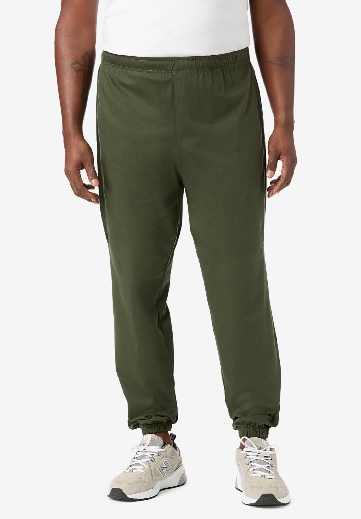 KingSize Men's Big & Tall Lightweight Elastic Cuff Sweatpants - Comfortable Lounge Pants for Relaxing at Home, Gym, or Running Errands