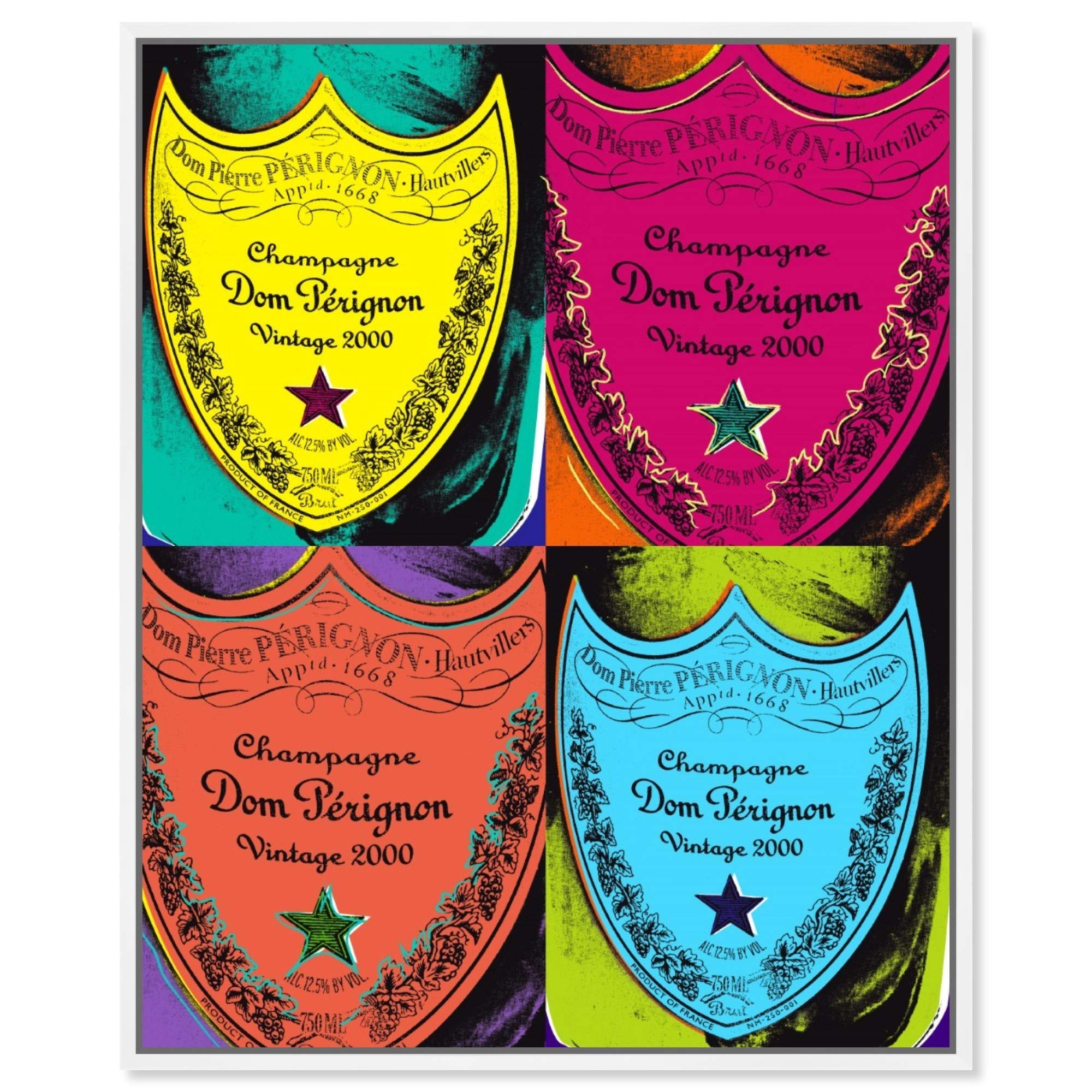 Oliver Gal Artist Co. Modern 20x24 Inch Pop Art Champagne Canvas Wall Print - Warhol-Inspired Dom Pérignon Decor for Living Room, Bedroom & Office - Pink Contemporary Artwork for Home & Office Decor